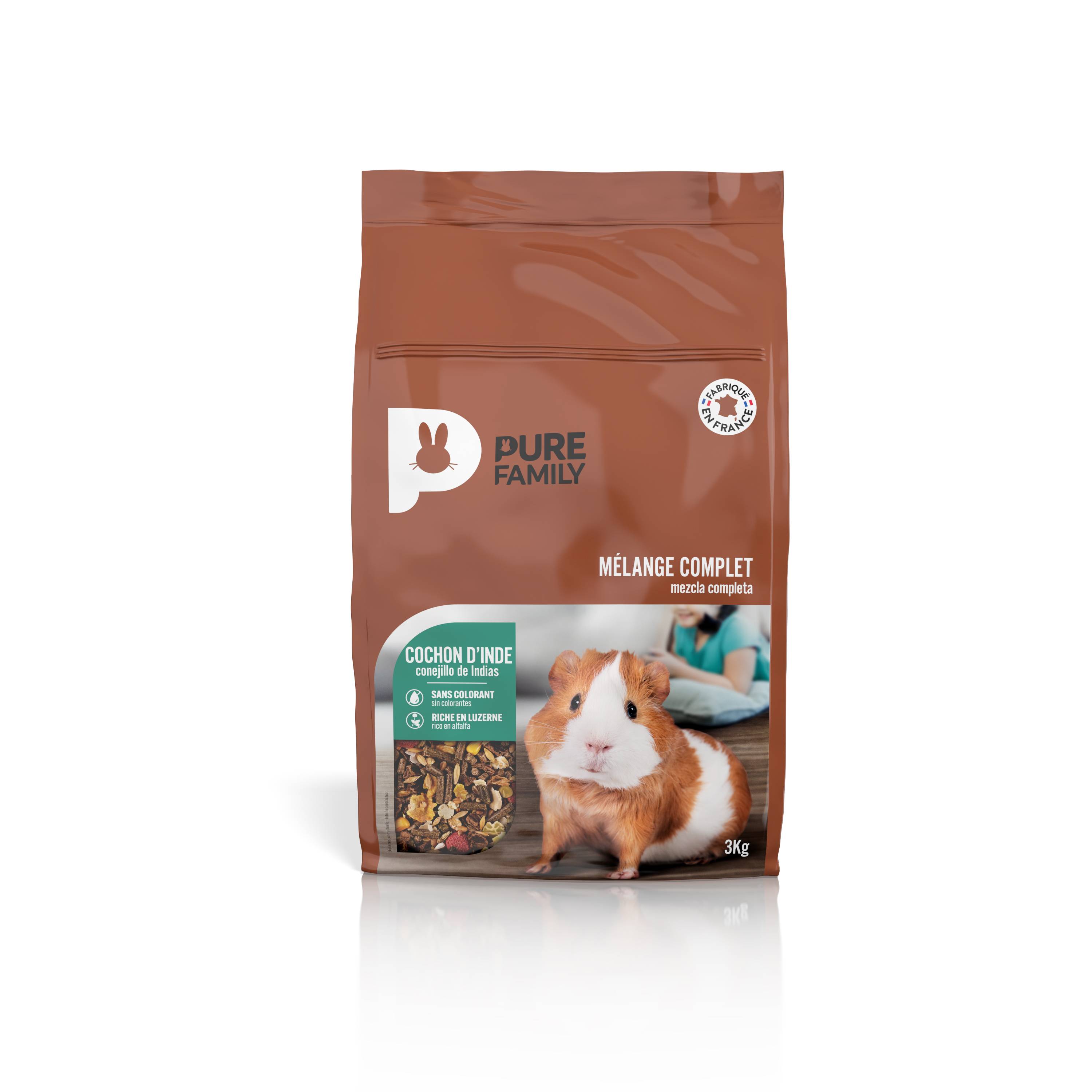 Pure Family - Pure Family - Mélange complet pour cochon d'Inde 3 kg - Image 1