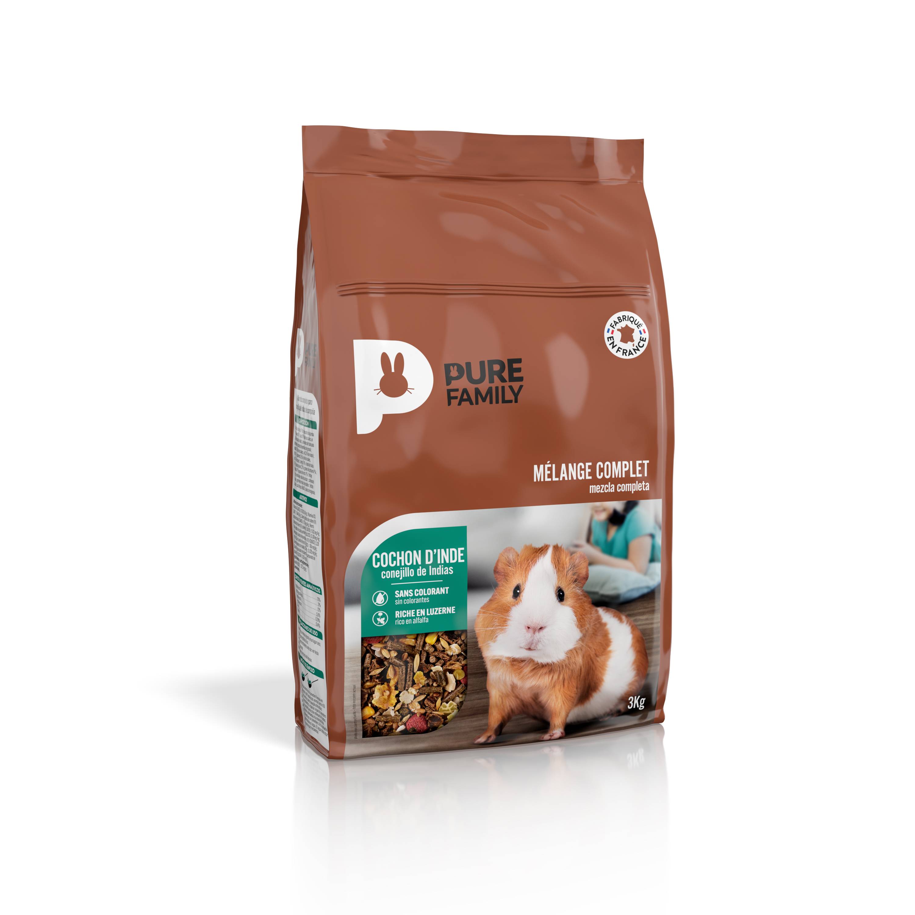 Pure Family - Pure Family - Mélange complet pour cochon d'Inde 3 kg - Image 3