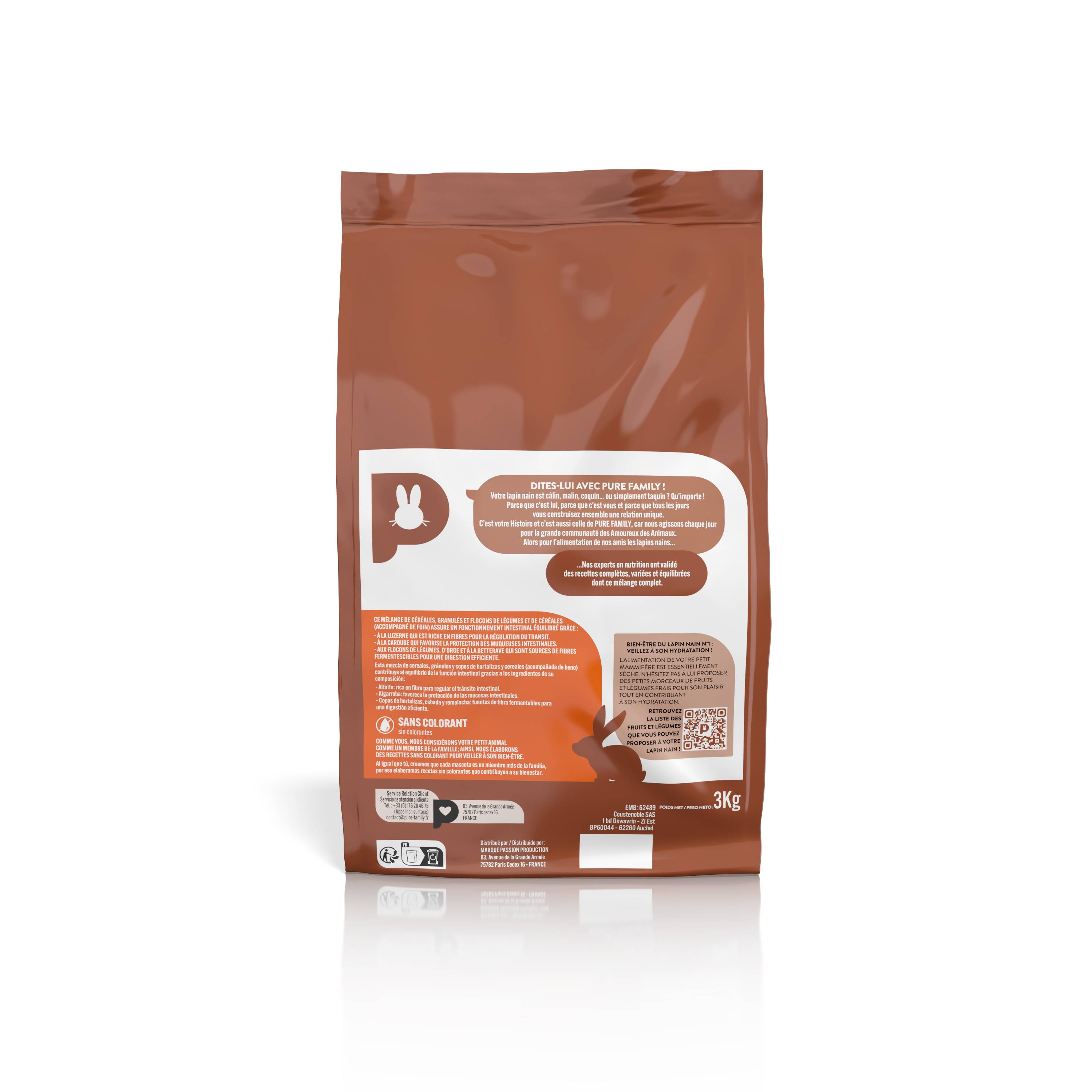 Pure Family - Pure Family - Mélange complet pour lapin nain 3 kg - Image 5