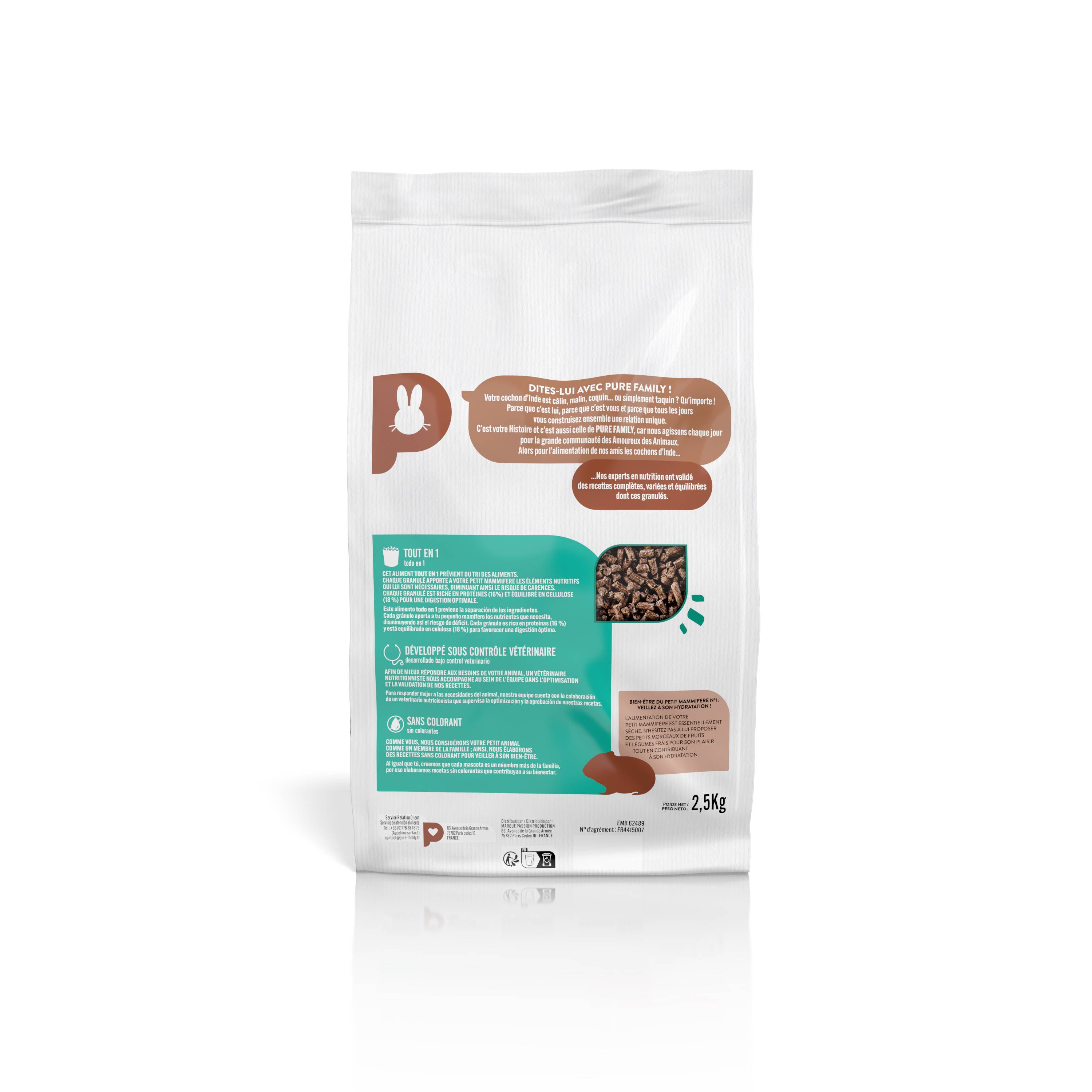 Pure Family - Repas Complet Tout-en-Un Cochon d'Inde 2,5 Kg - PURE FAMILY - Image 3