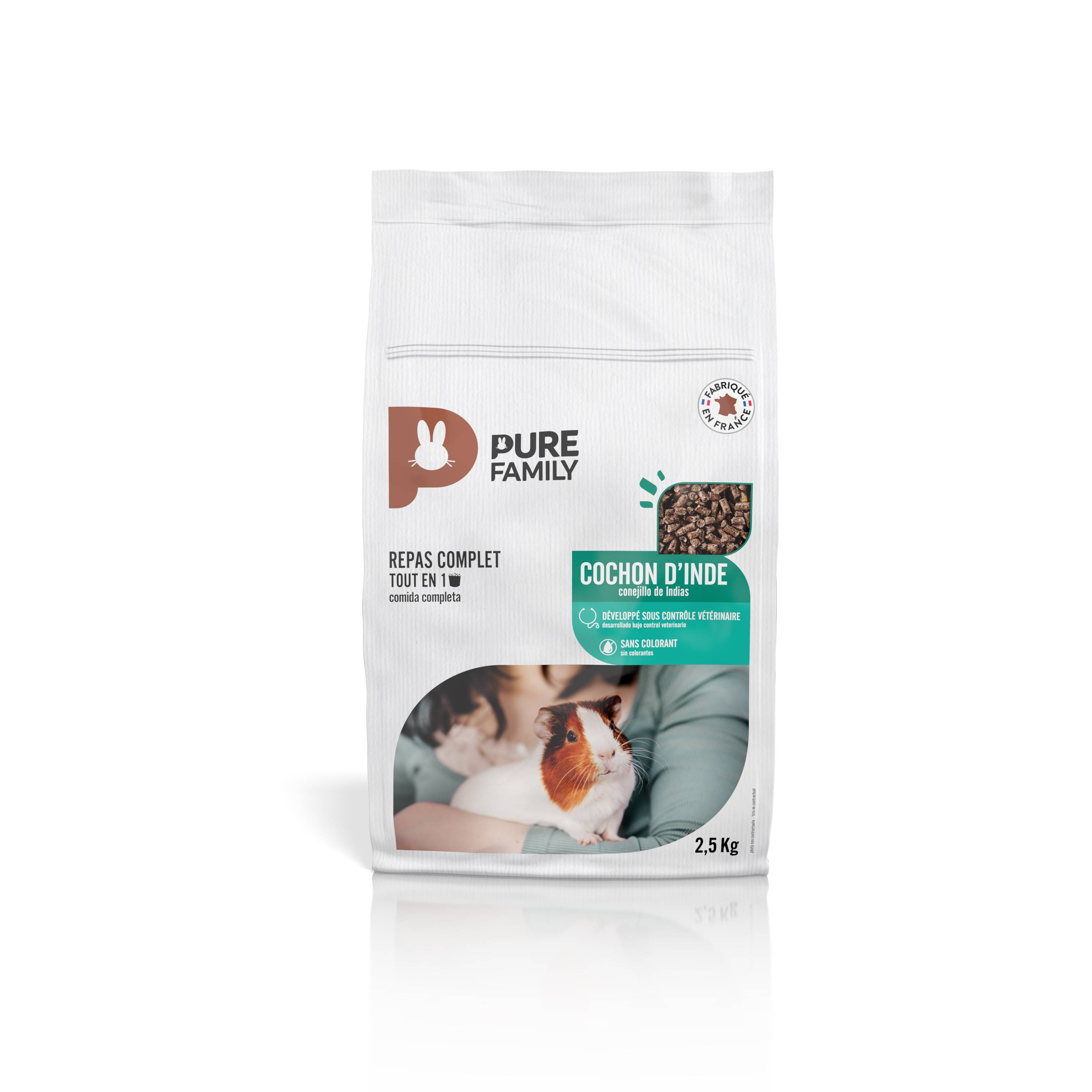 Pure Family - Repas Complet Tout-en-Un Cochon d'Inde 2,5 Kg - PURE FAMILY - Image 1