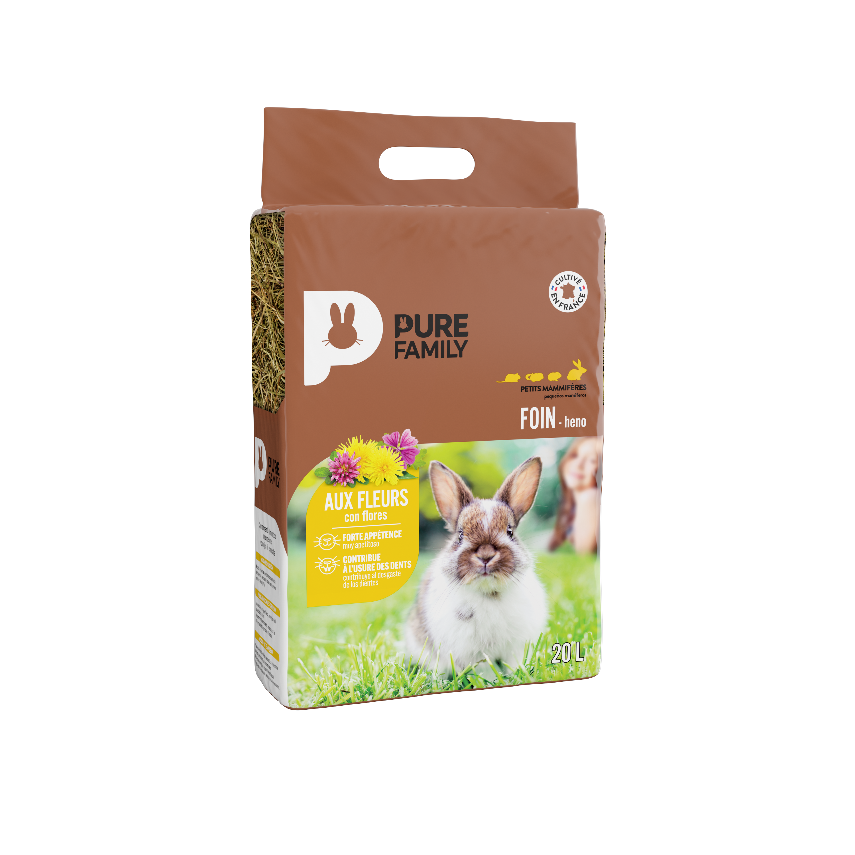 Pure Family - Foin pour rongeurs aux fleurs 20 L - Pure Family - Image 1