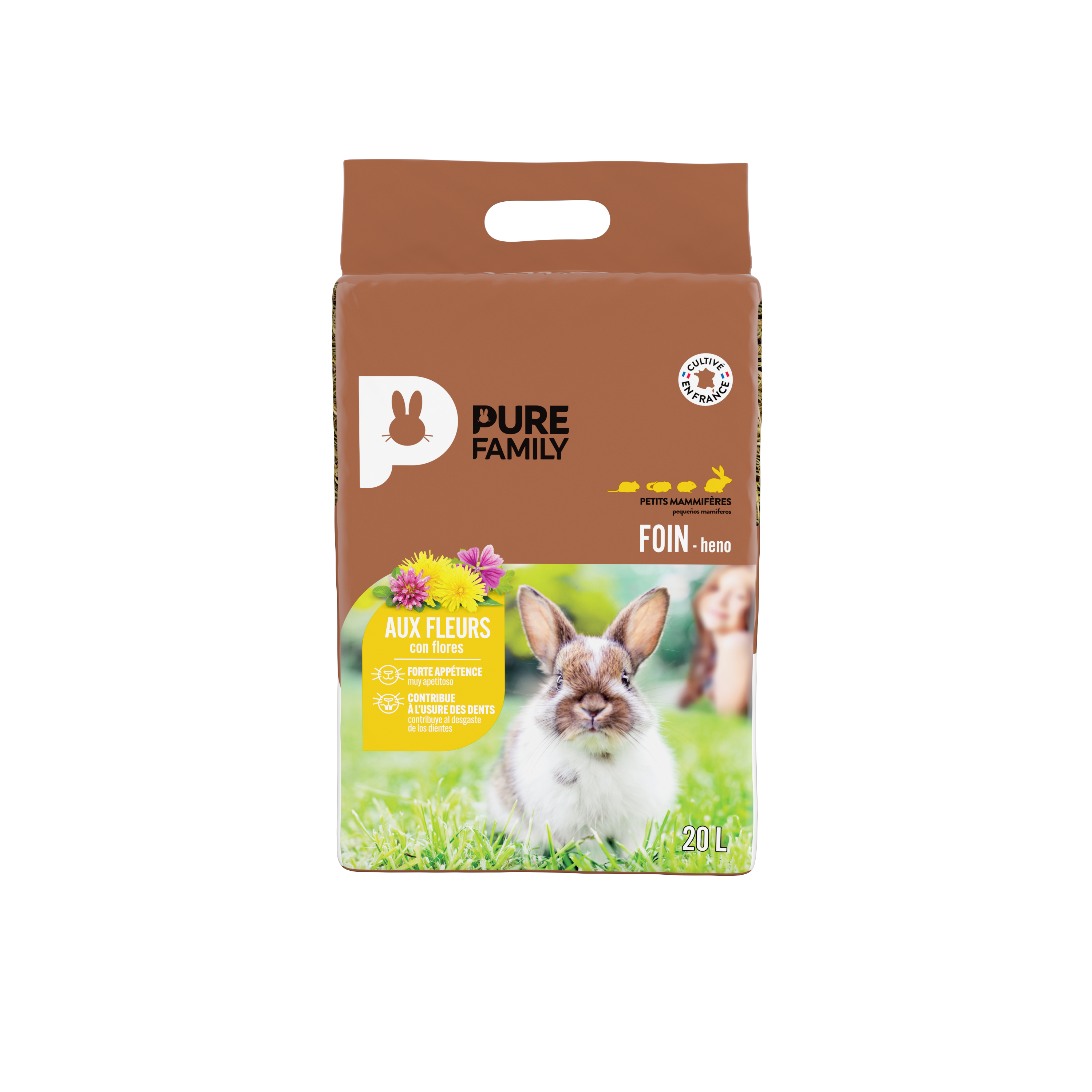 Pure Family - Foin pour rongeurs aux fleurs 20 L - Pure Family - Image 2