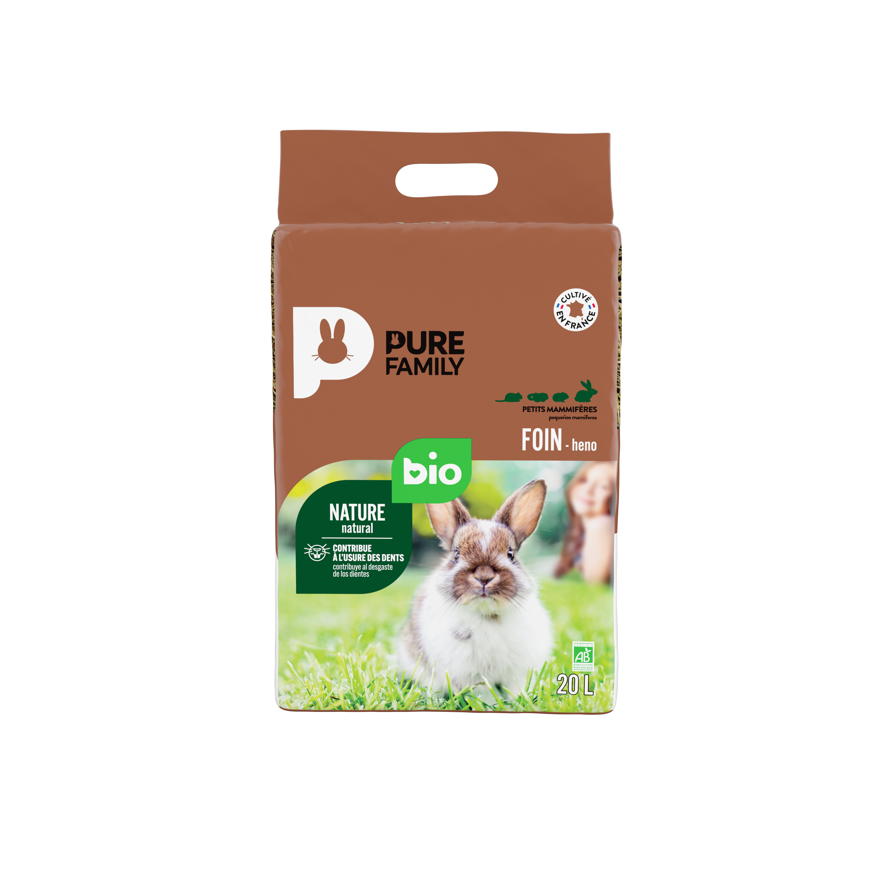 Pure Family - Foin bio pour rongeurs 20 L - Pure Family - Image 2