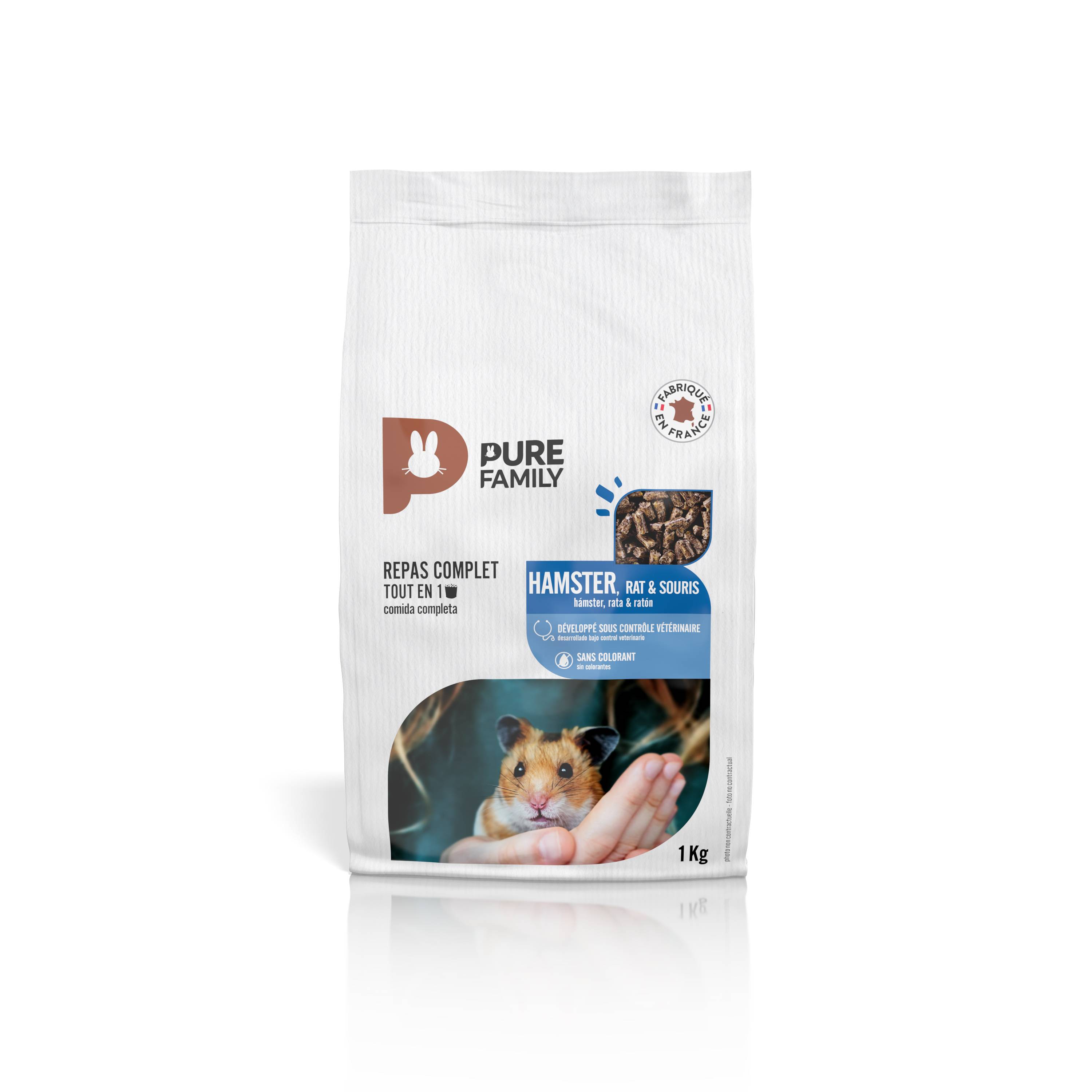Pure Family - Repas Complet Tout en Un Hamster Rat & Souris 1 Kg - PURE FAMILY - Image 1