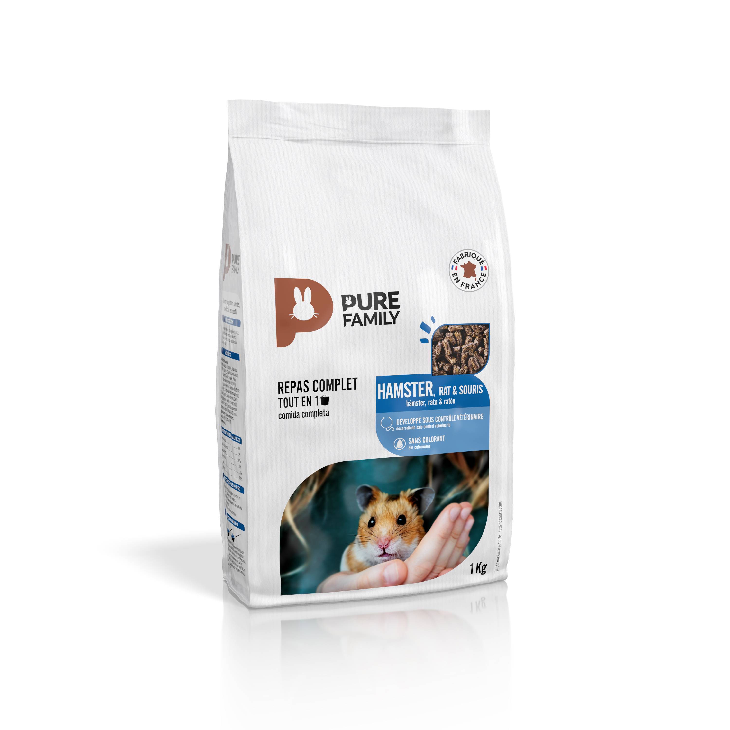 Pure Family - Repas Complet Tout en Un Hamster Rat & Souris 1 Kg - PURE FAMILY - Image 3