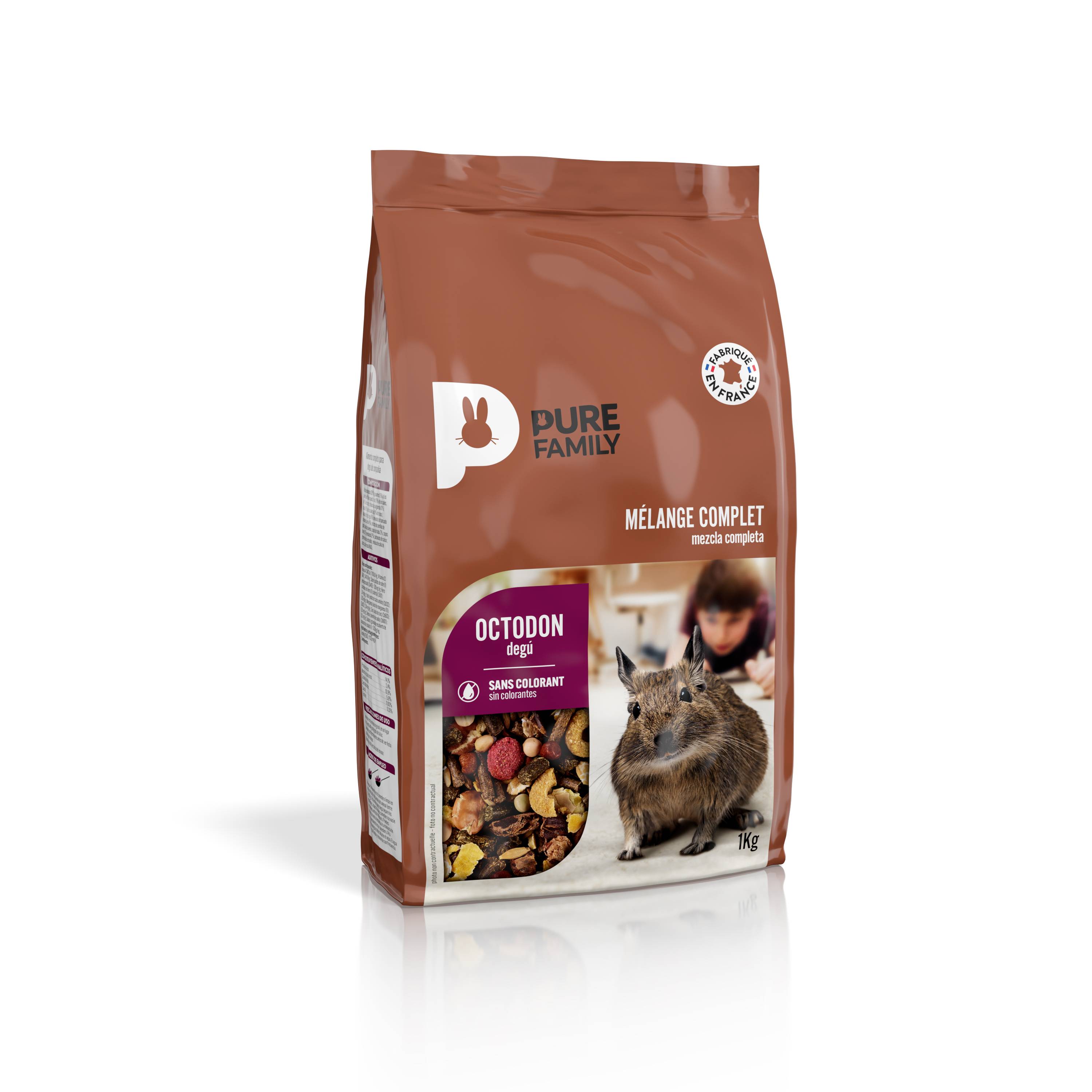 Pure Family - Mélange complet Octodon Dègue du Chili 1 kg - Pure Family - Image 1