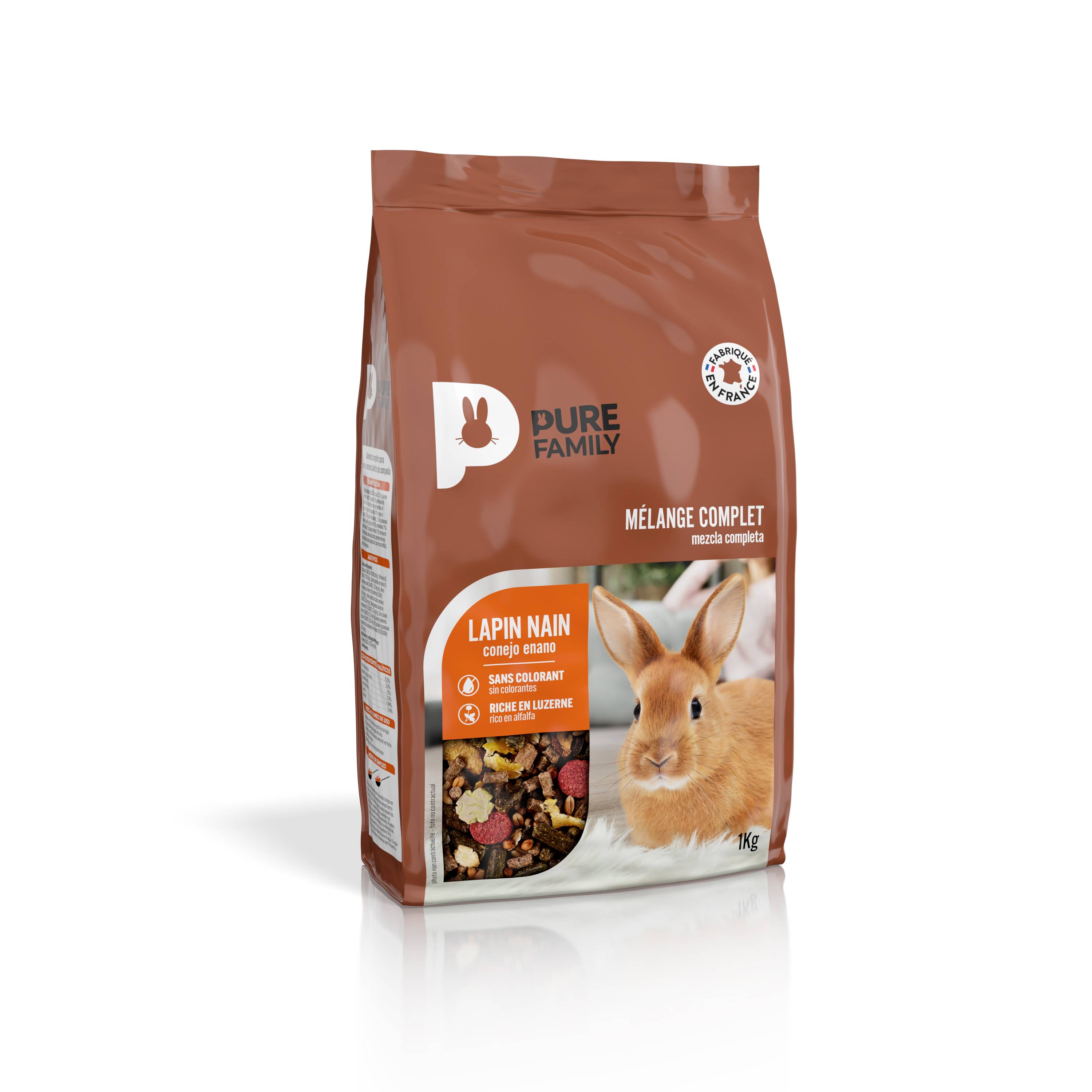 Pure Family - Mélange complet lapin nain 1 kg - Pure Family - Image 1