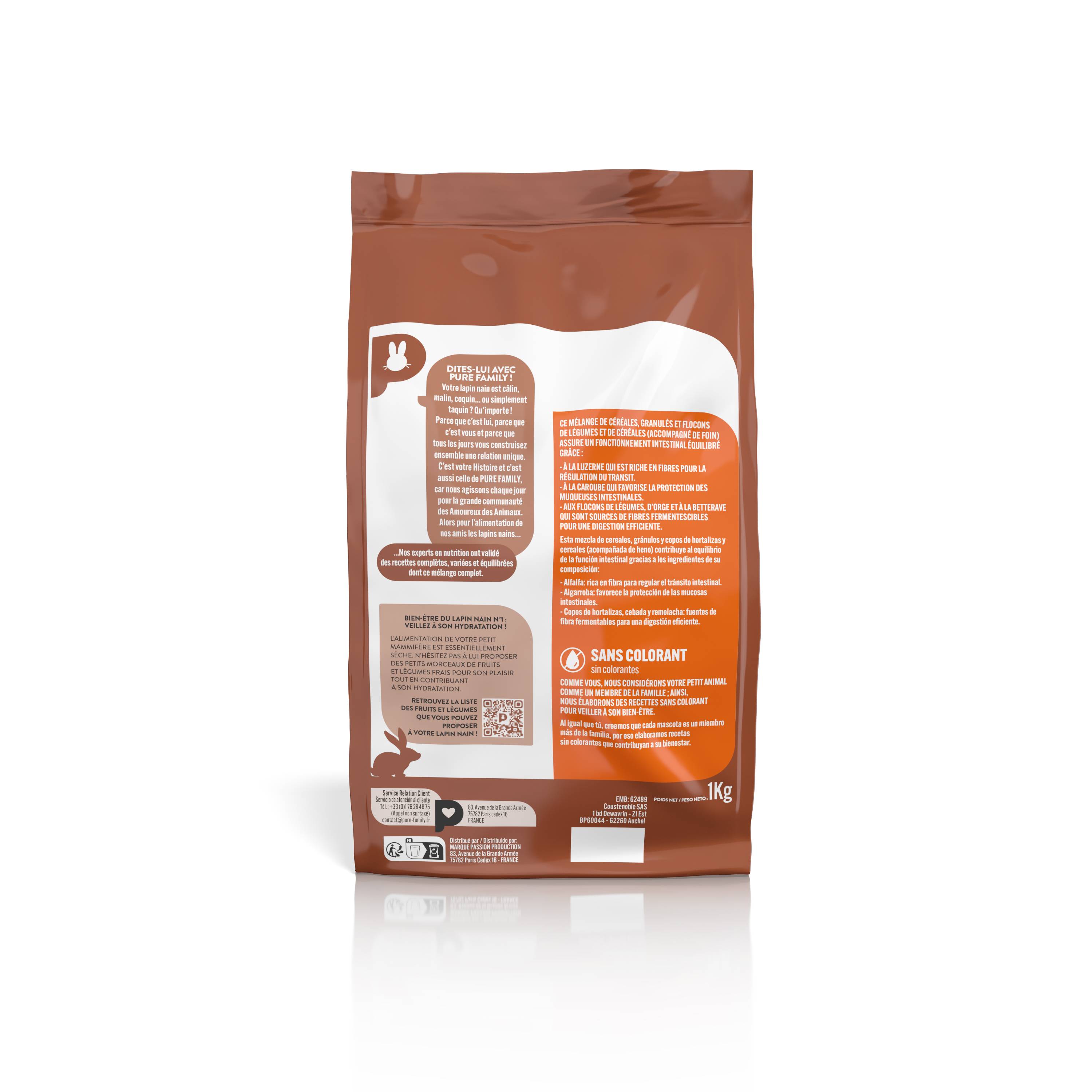 Pure Family - Mélange complet lapin nain 1 kg - Pure Family - Image 3
