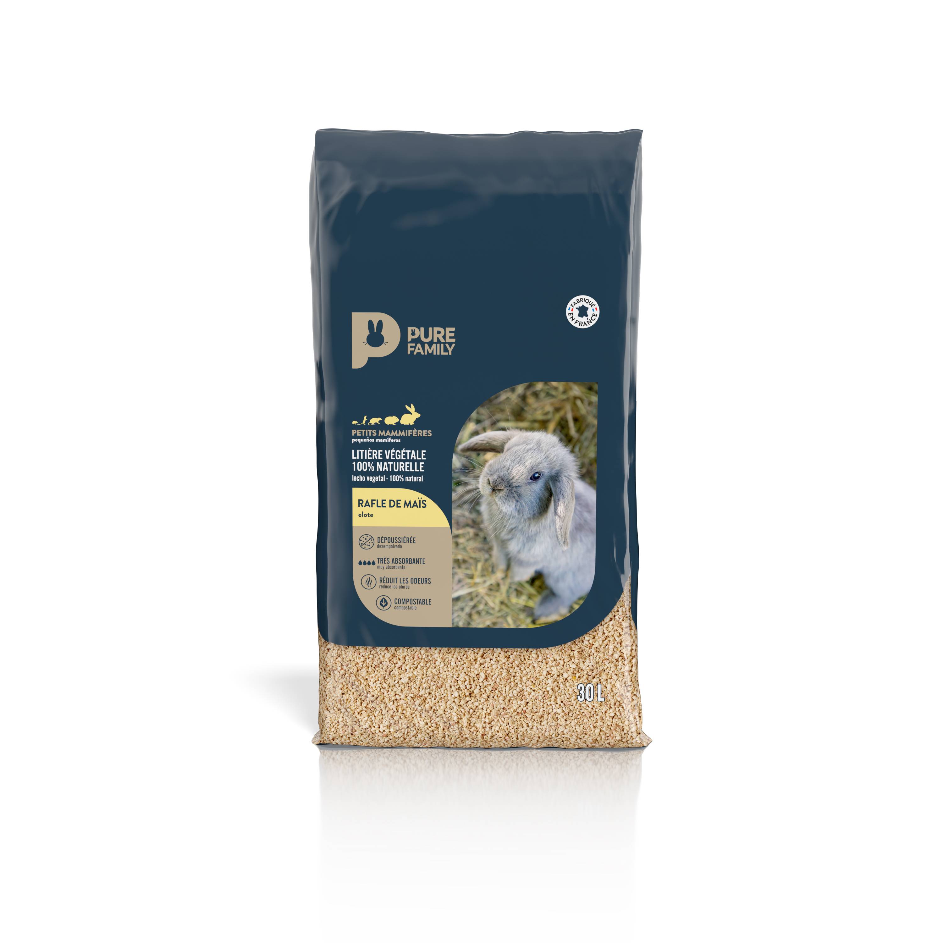 Pure Family - Litière pour rongeurs rafle maïs 30 L - Pure Family - Image 1