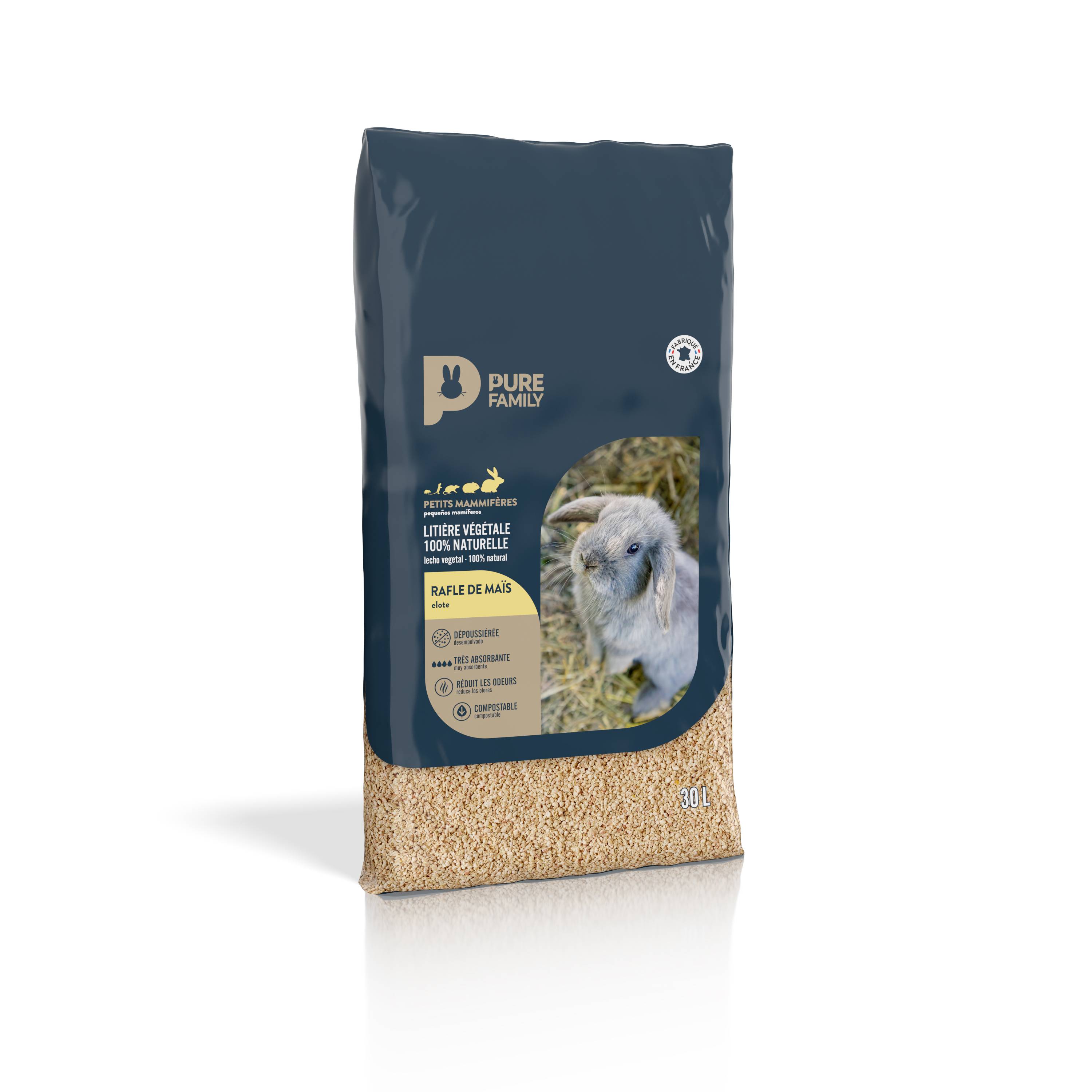 Pure Family - Litière pour rongeurs rafle maïs 30 L - Pure Family - Image 3