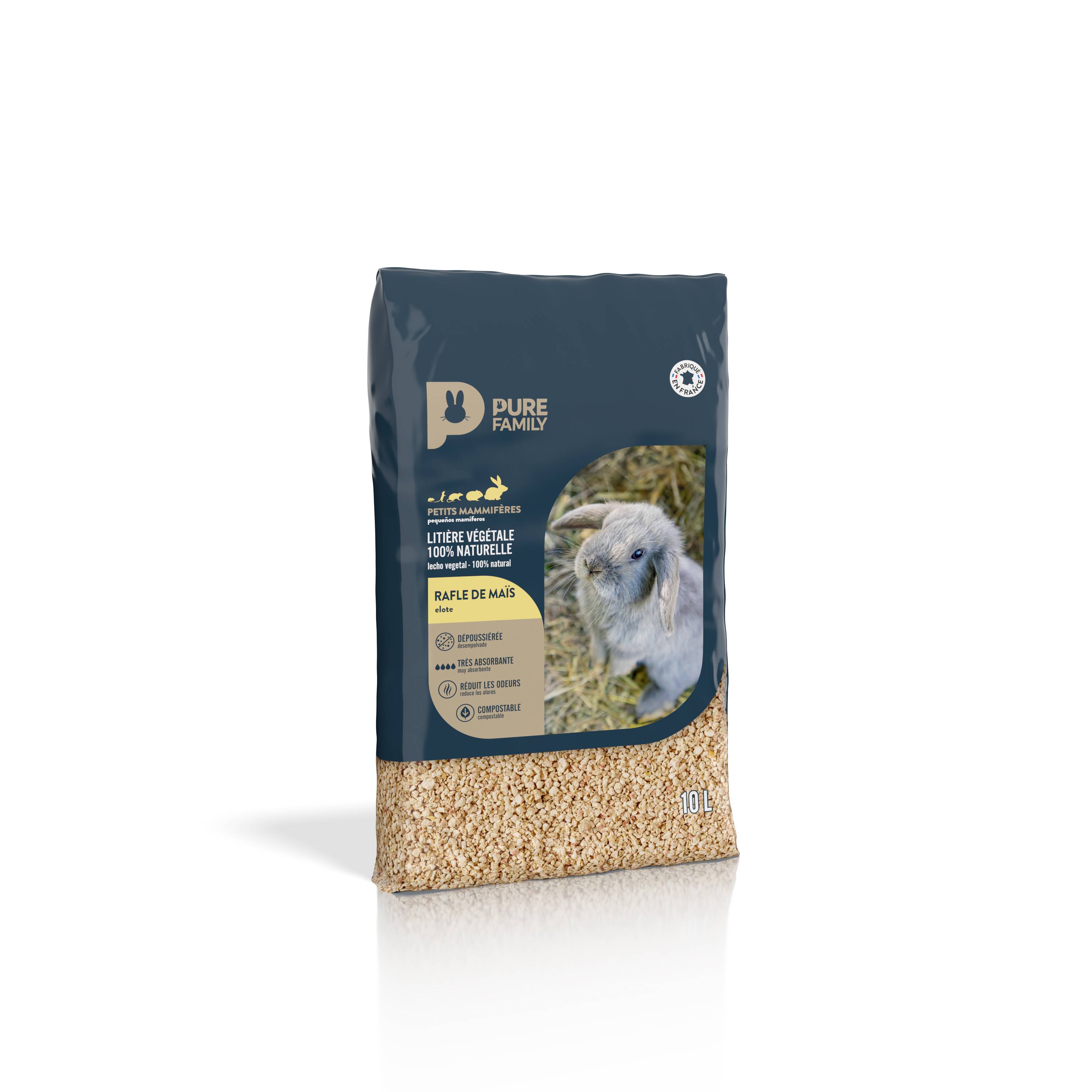 Pure Family - Litière pour rongeurs rafle maïs 10 L - Pure Family - Image 3