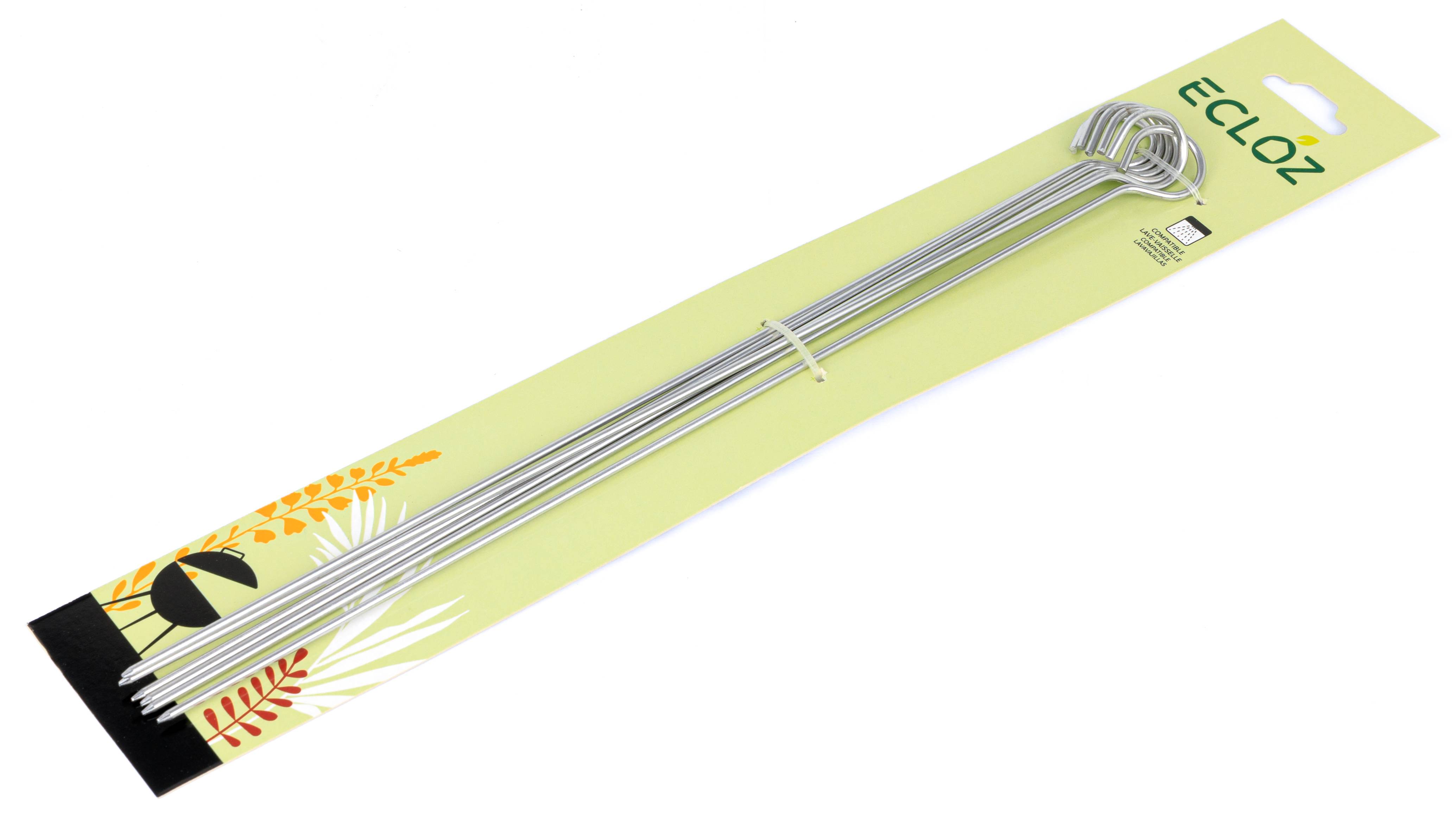 Ecloz - Brochettes Accessoire Barbecue Inox 32 cm Lot de 6 – ECLOZ - Image 1