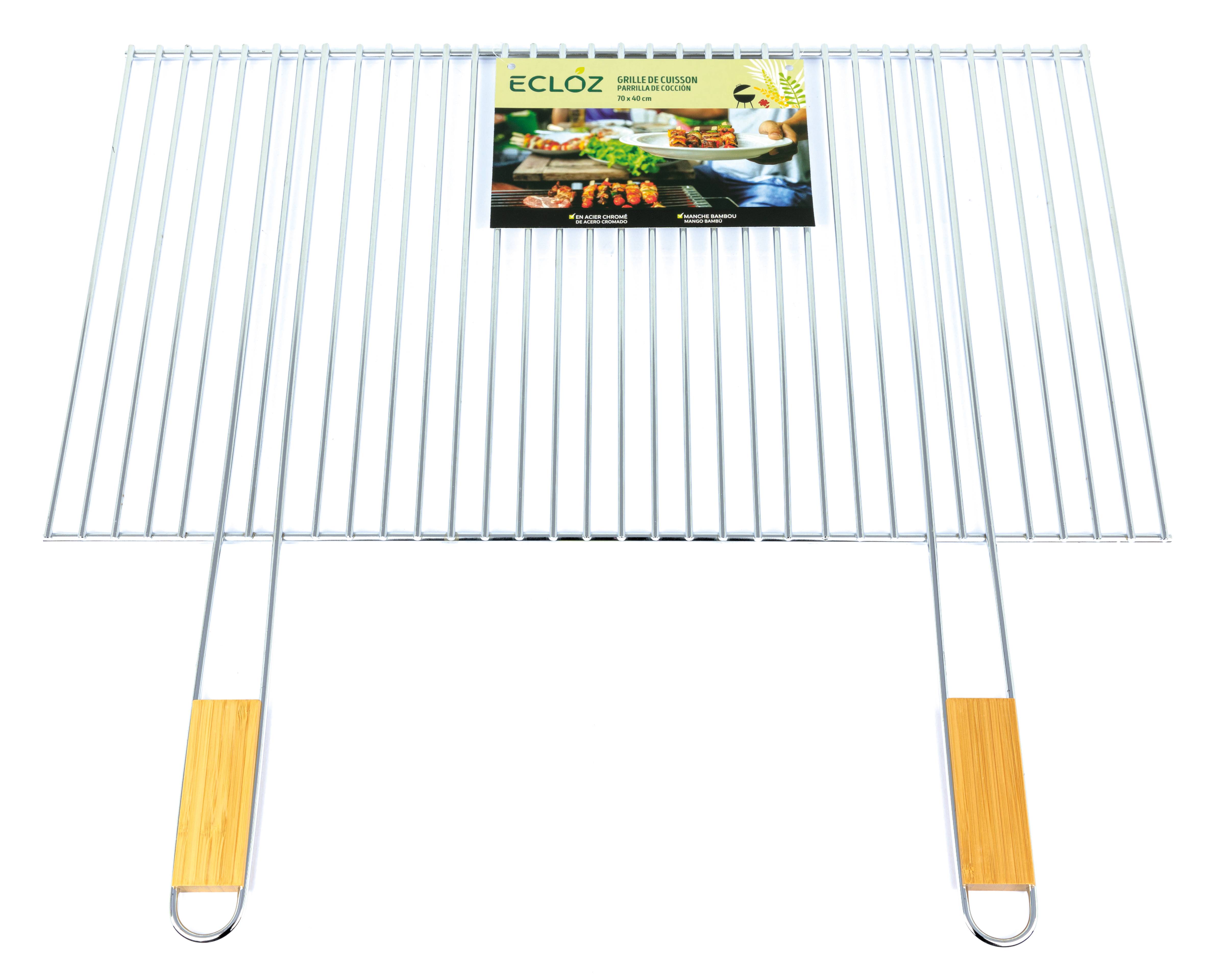Ecloz - Grille decoupable 70 x 40 cm  acier chromémanche  BAMBOU