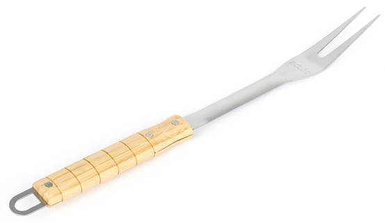 Ecloz - Fourchette barbecue inox manche bambou 44 cm - ECLOZ