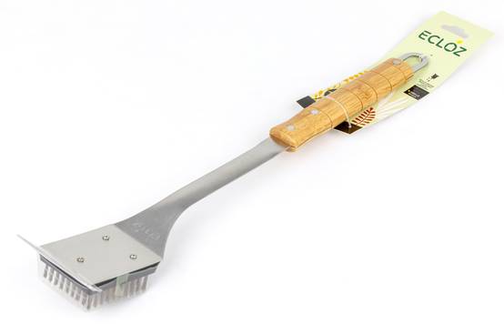 Ecloz - Brosse 44 cm en inox avec manche en bambou Ecloz