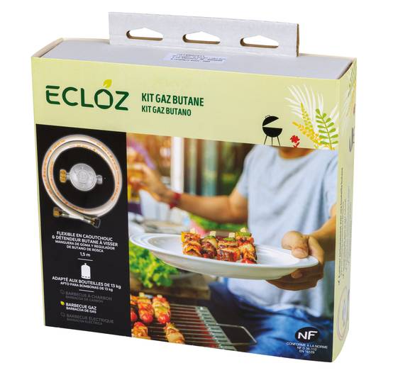 Ecloz - KIT butane Flexible LG 1M50 + détendeur butane 28 mb 1,3 kg
