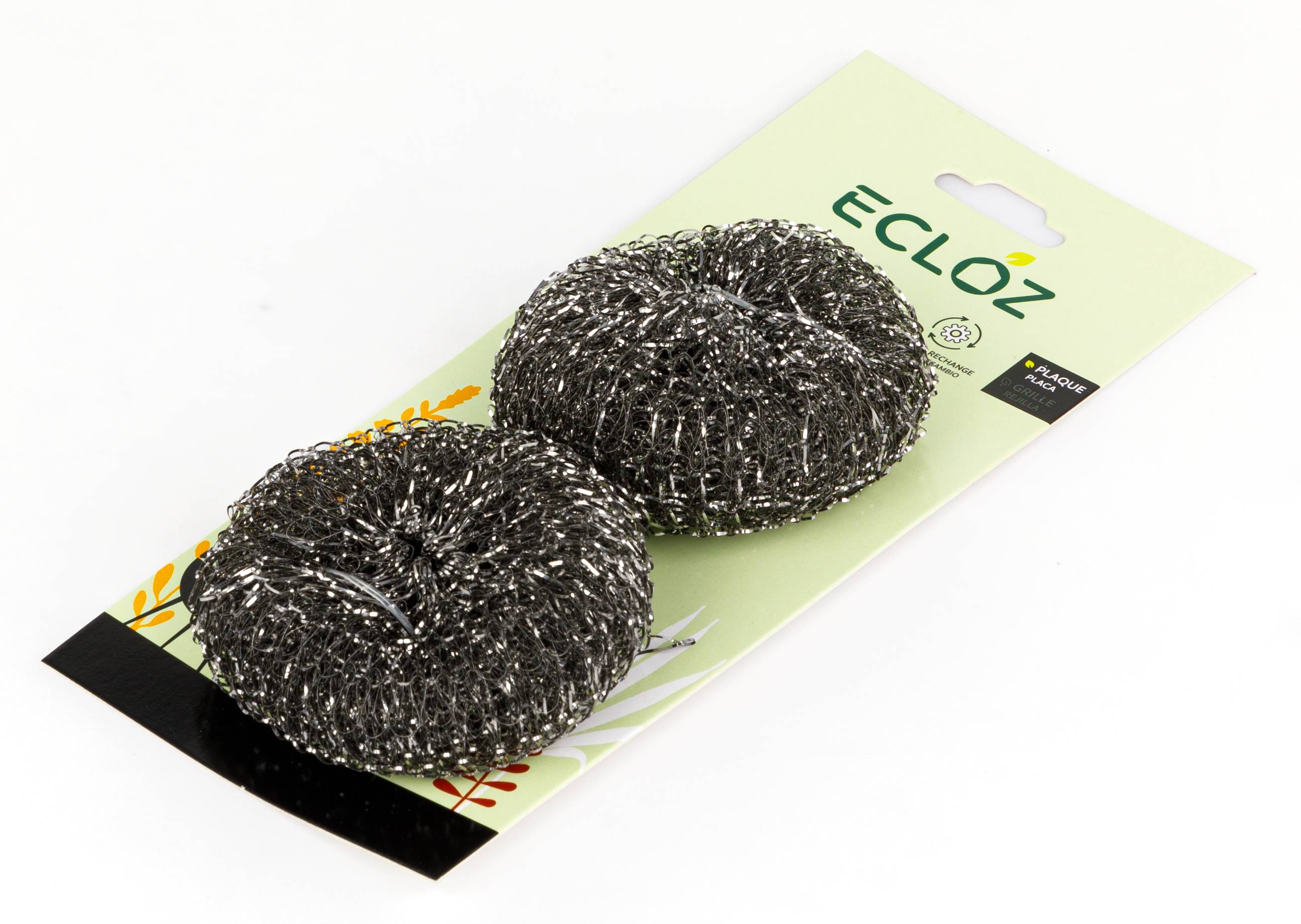 Ecloz - Lot de 2 recharges brosse pour plancha