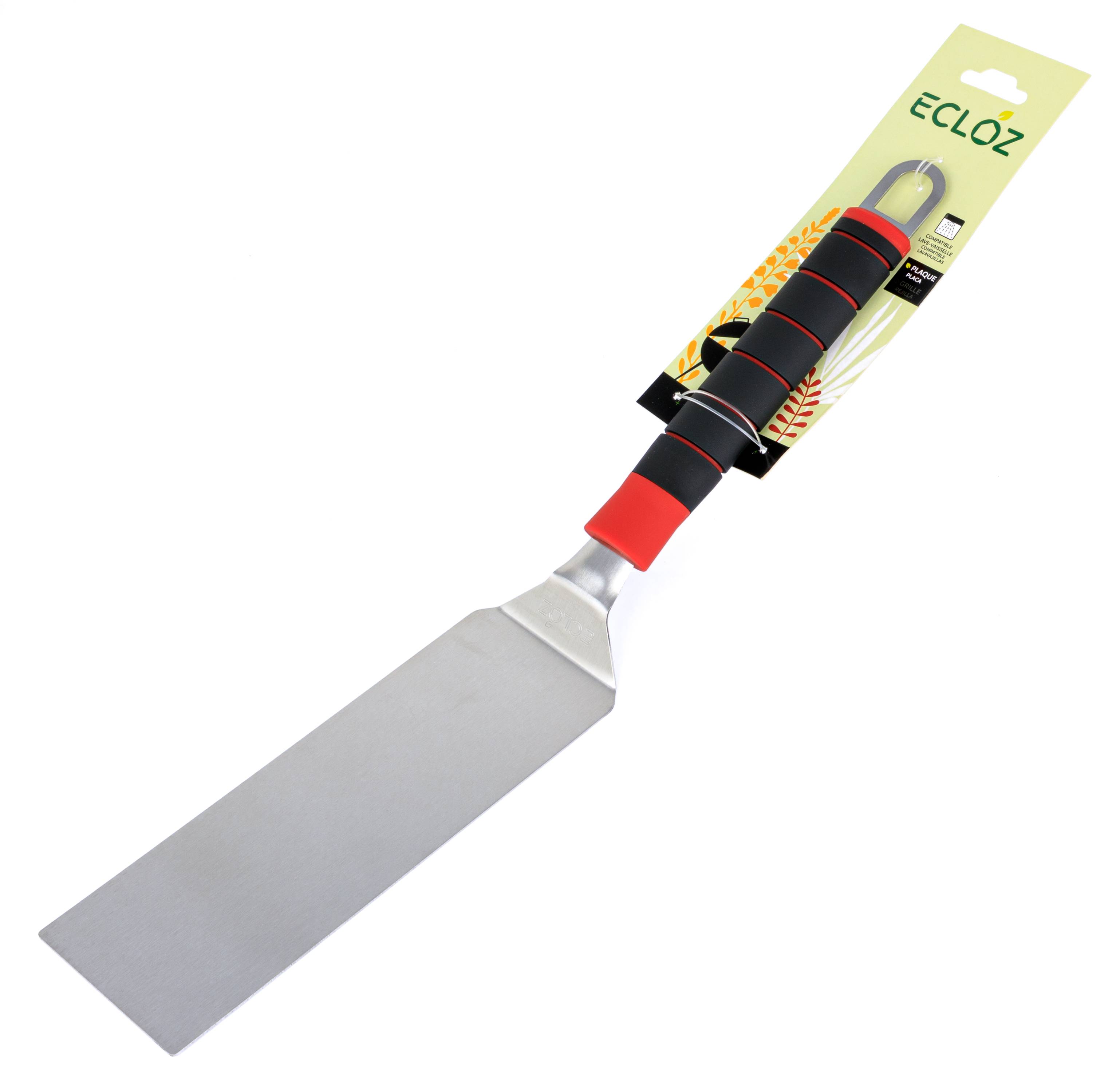Ecloz - Spatule plancha 37 cm en acier inoxydable soft design avec poignée soft touch