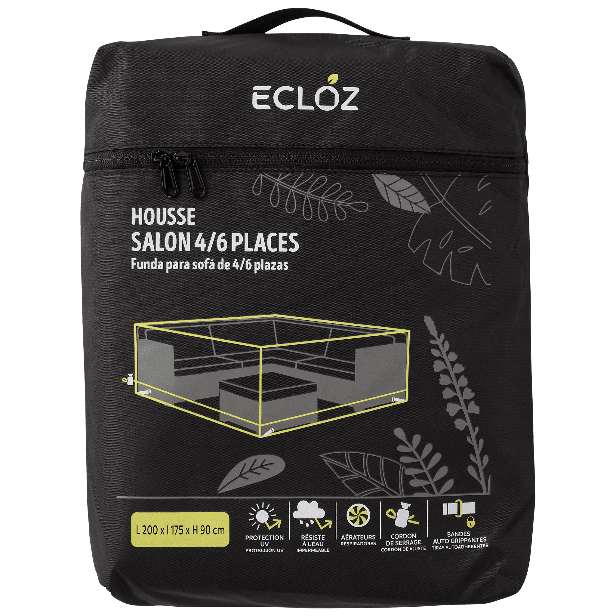 Ecloz - Housse salon de jardin imperméable polyester L anthracite - ECLOZ - Image 3