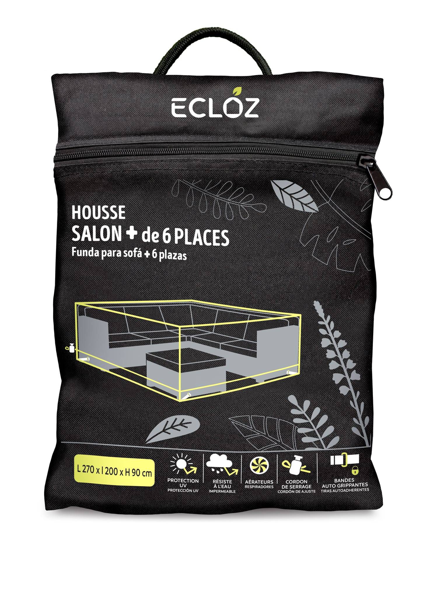 Ecloz - Housse salon de jardin imperméable polyester XL anthracite ECLOZ - Image 1