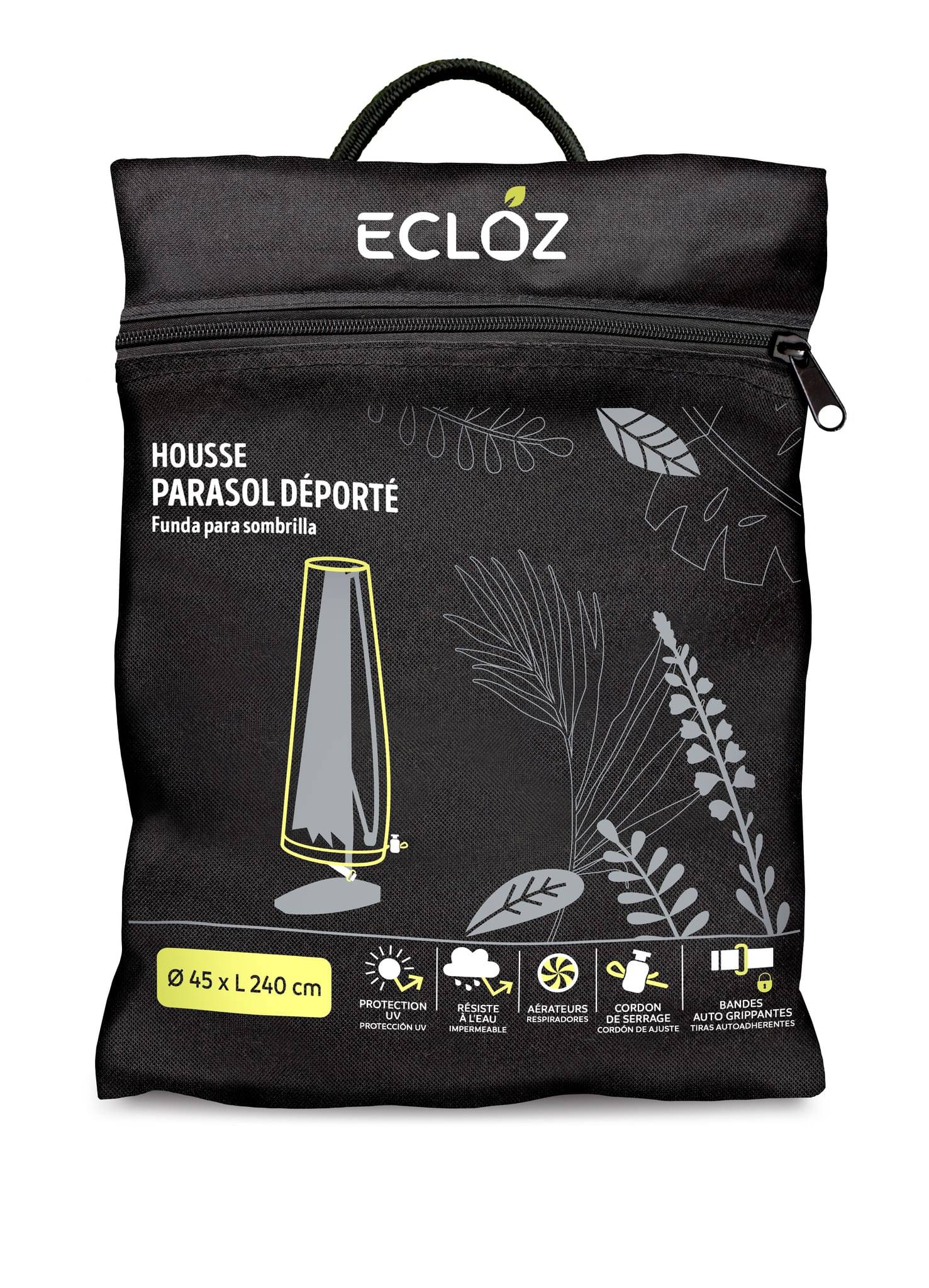 Ecloz - Housse de parasol déporté imperméable polyester anthracite ECLOZ - Image 1
