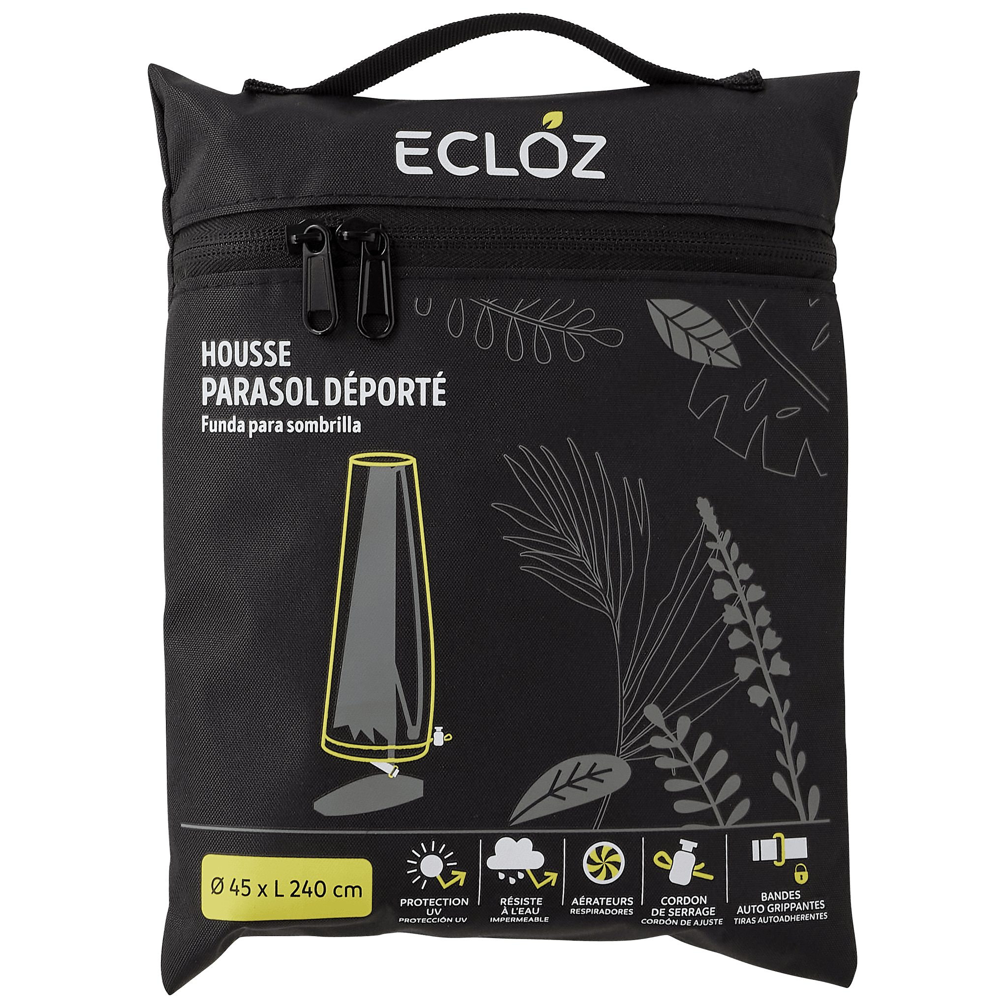 Ecloz - Housse de parasol déporté imperméable polyester anthracite ECLOZ - Image 4