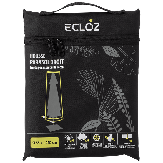 Ecloz - Housse de parasol droit imperméable polyester anthracite ECLOZ - Image 4