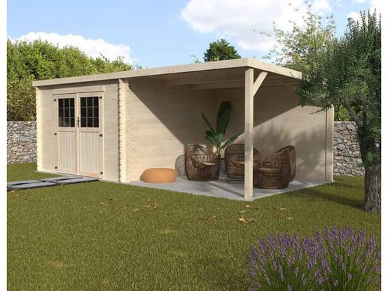 Decor et Jardin - Abri de jardin bois auvent toit plat 18m² Eden Décor et Jardin - Image 4