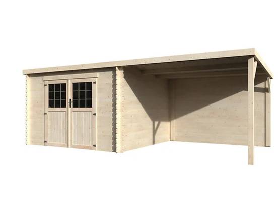 Decor et Jardin - Abri de jardin bois auvent toit plat 18m² Eden Décor et Jardin - Image 1