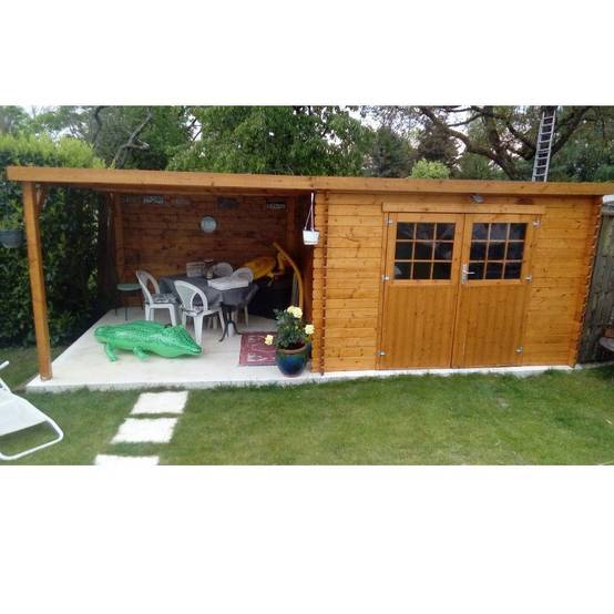 Decor et Jardin - Abri de jardin bois auvent toit plat 18m² Eden Décor et Jardin - Image 2