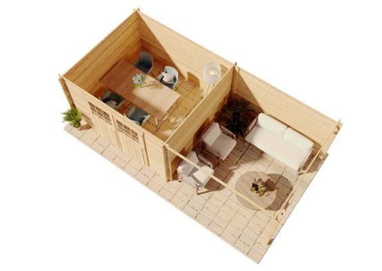 Decor et Jardin - Abri de jardin bois auvent toit plat 18m² Eden Décor et Jardin - Image 9