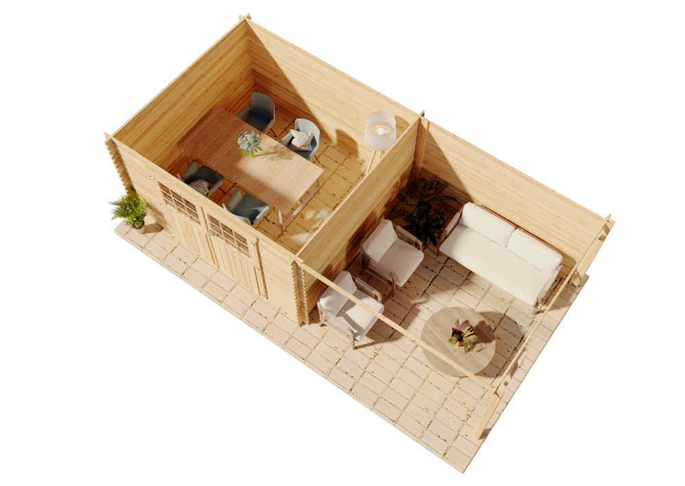 Decor et Jardin - Abri de jardin bois auvent toit plat 18m² Eden Décor et Jardin - Image 9