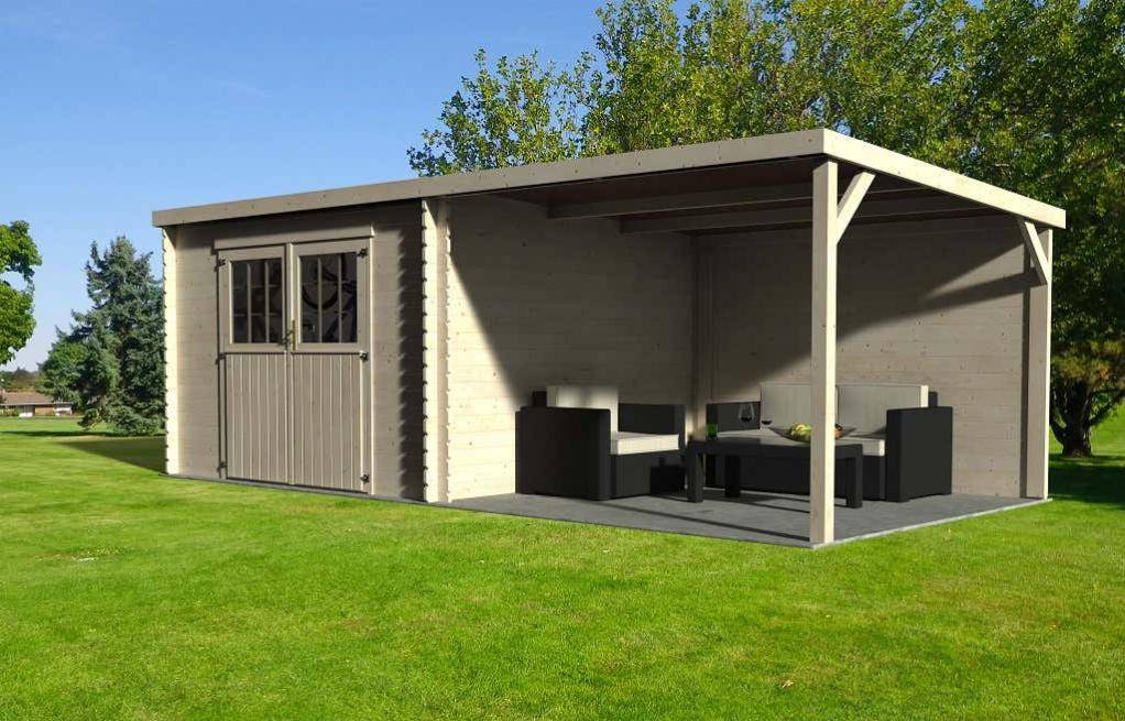 Decor et Jardin - Abri de jardin bois auvent toit plat 18m² Eden Décor et Jardin - Image 6
