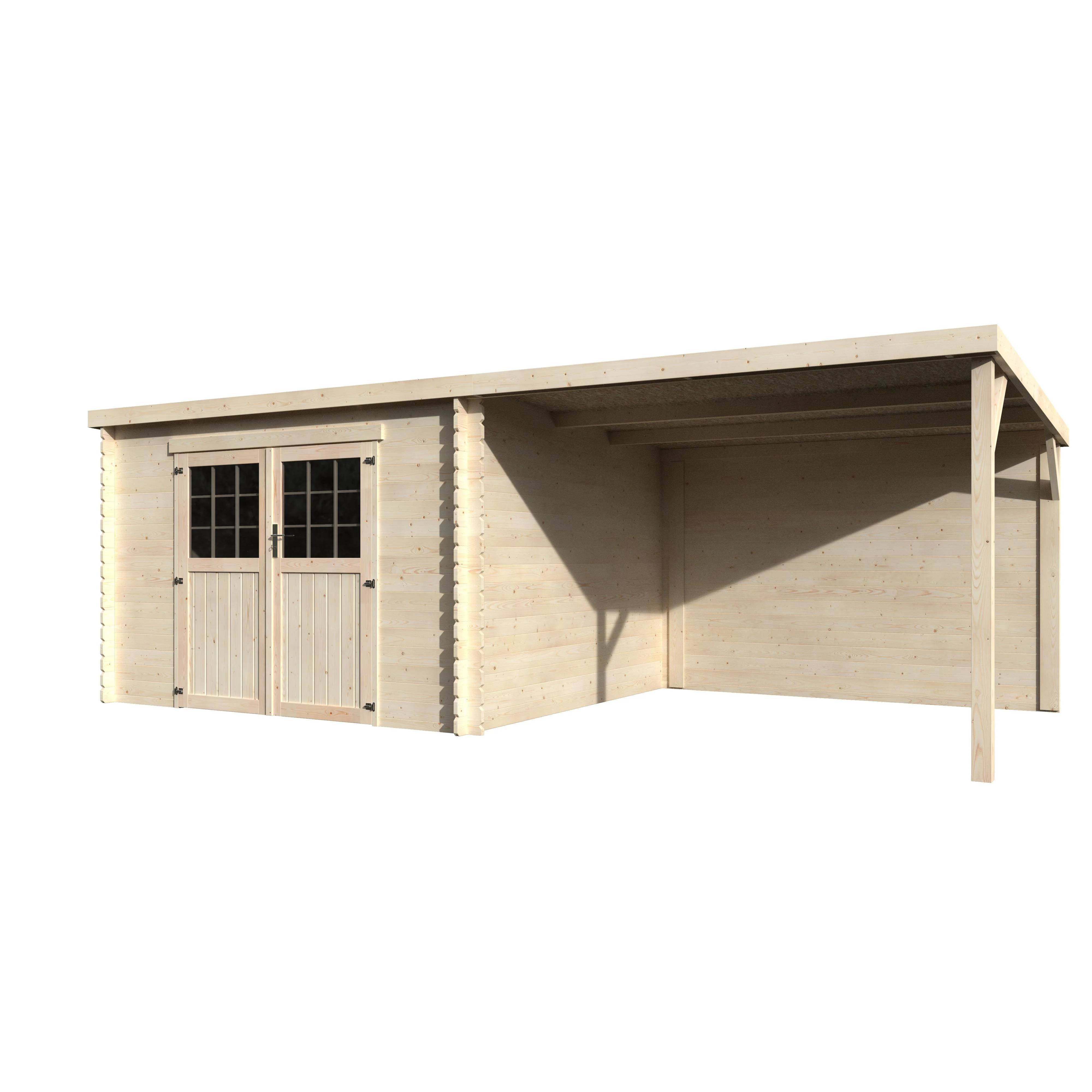 Decor et Jardin - Abri de jardin bois auvent toit plat 18m² Eden Décor et Jardin - Image 8