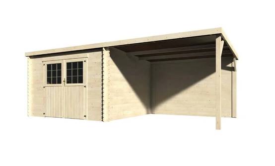 Decor et Jardin - Abri de jardin bois auvent toit plat 18m² Eden Décor et Jardin - Image 7