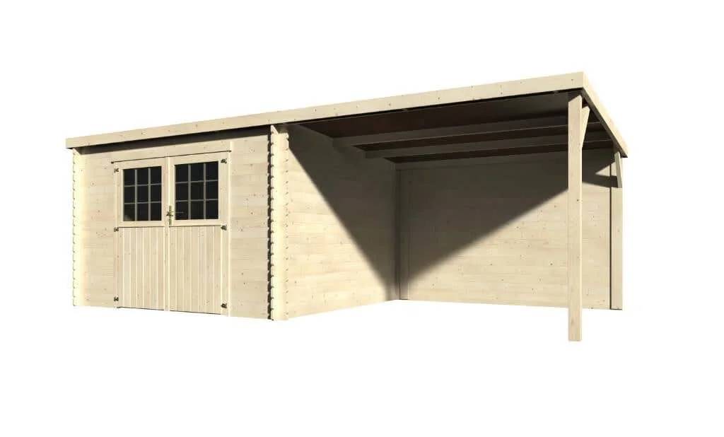 Decor et Jardin - Abri de jardin bois auvent toit plat 18m² Eden Décor et Jardin - Image 7