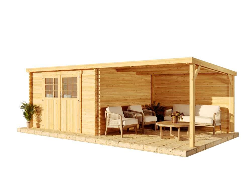 Decor et Jardin - Abri de jardin bois auvent toit plat 18m² Eden Décor et Jardin - Image 5