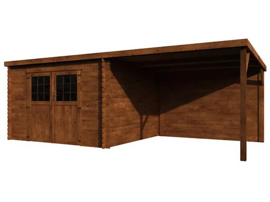 Decor et Jardin - Abri de jardin bois traité auvent toit plat 18m² Eden Décor et Jardin - Image 3