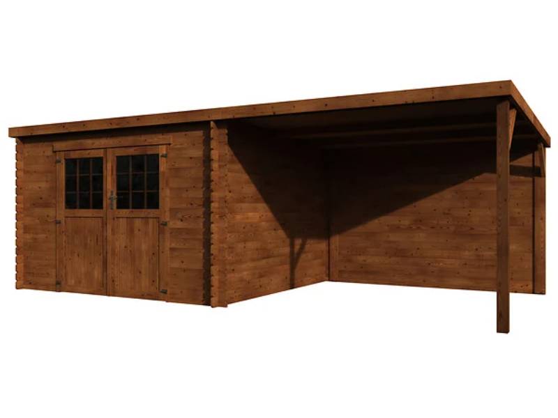 Decor et Jardin - Abri de jardin bois traité auvent toit plat 18m² Eden Décor et Jardin - Image 3