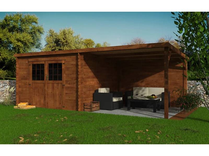 Decor et Jardin - Abri de jardin bois traité auvent toit plat 18m² Eden Décor et Jardin - Image 4
