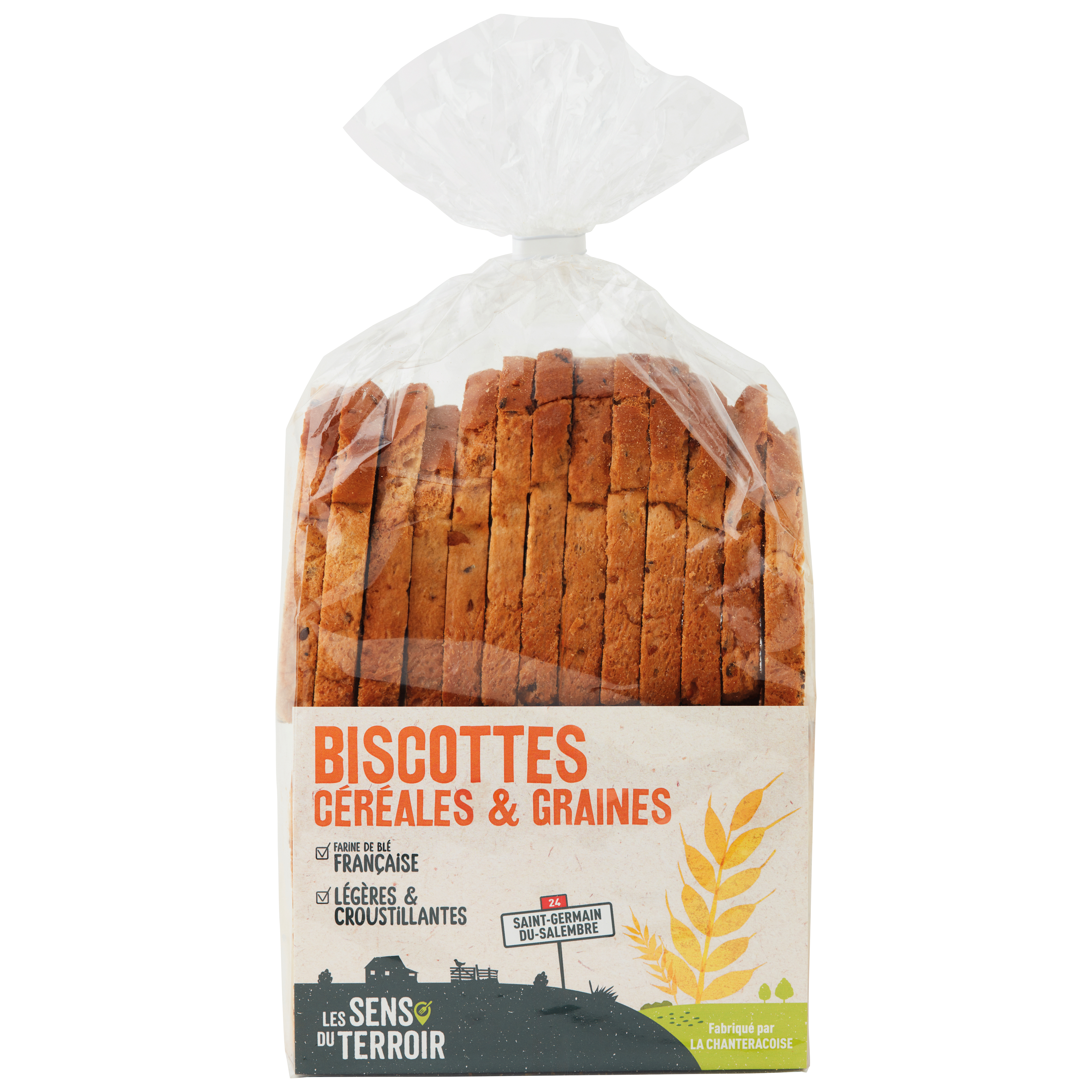 Les Sens du Terroir - Biscottes graines et céréales 370 g - Les Sens du Terroir