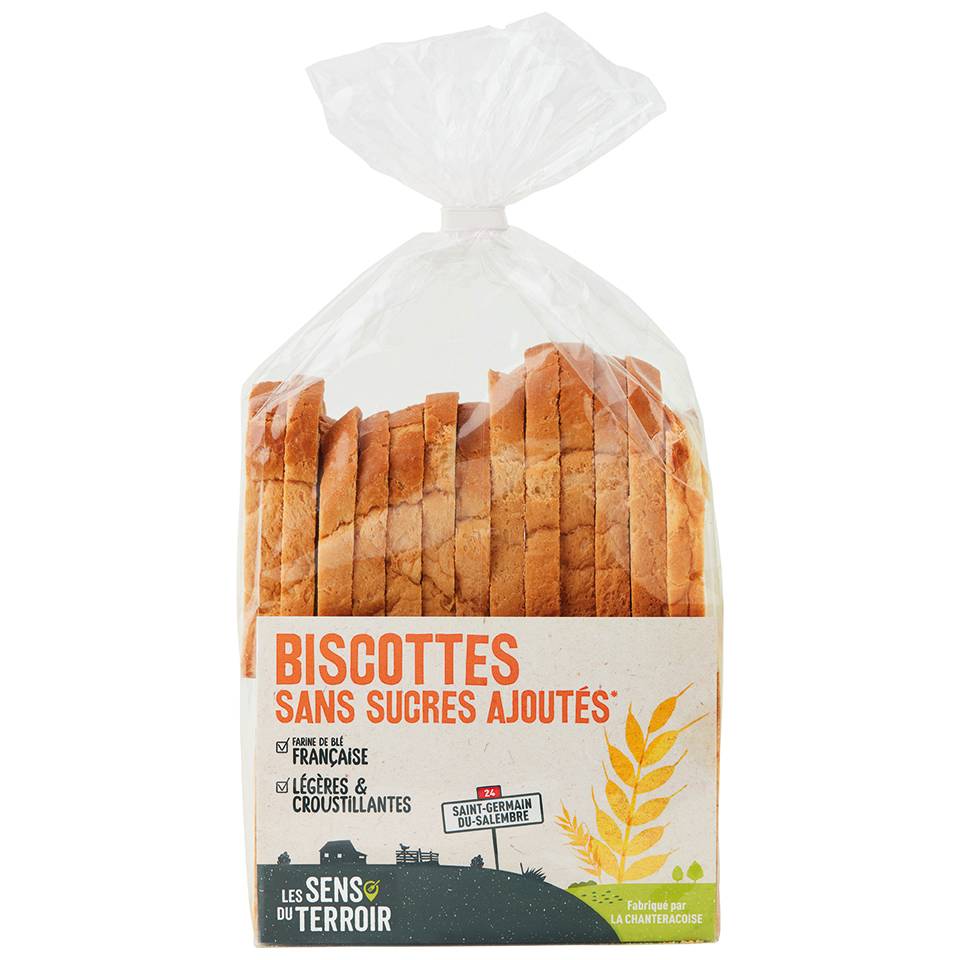 Les Sens du Terroir - Biscottes sans sucre 370 g - Les Sens du Terroir