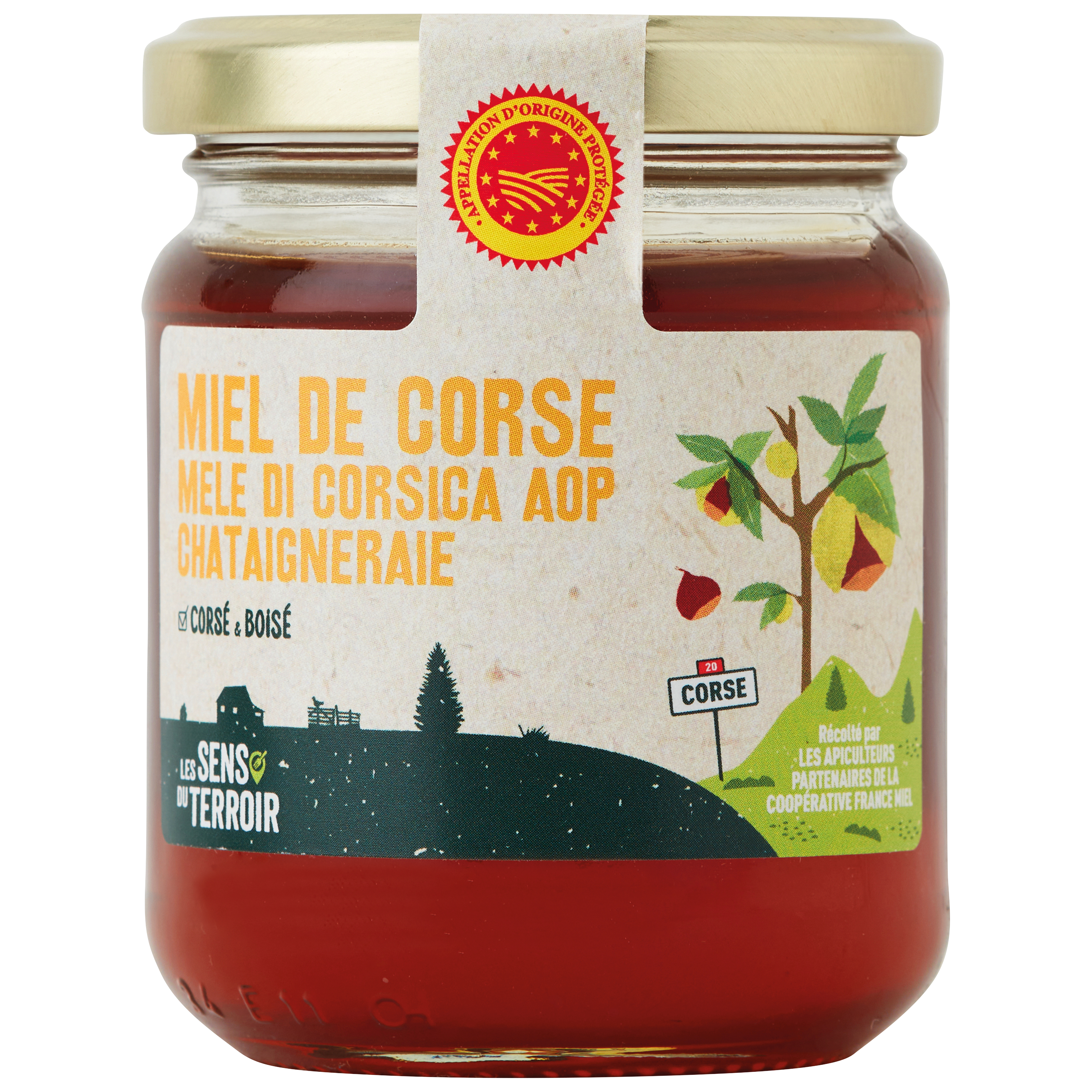 Les Sens du Terroir - Miel de Corse AOP châtaigneraie 250 g - Les Sens du Terroir - Image 1
