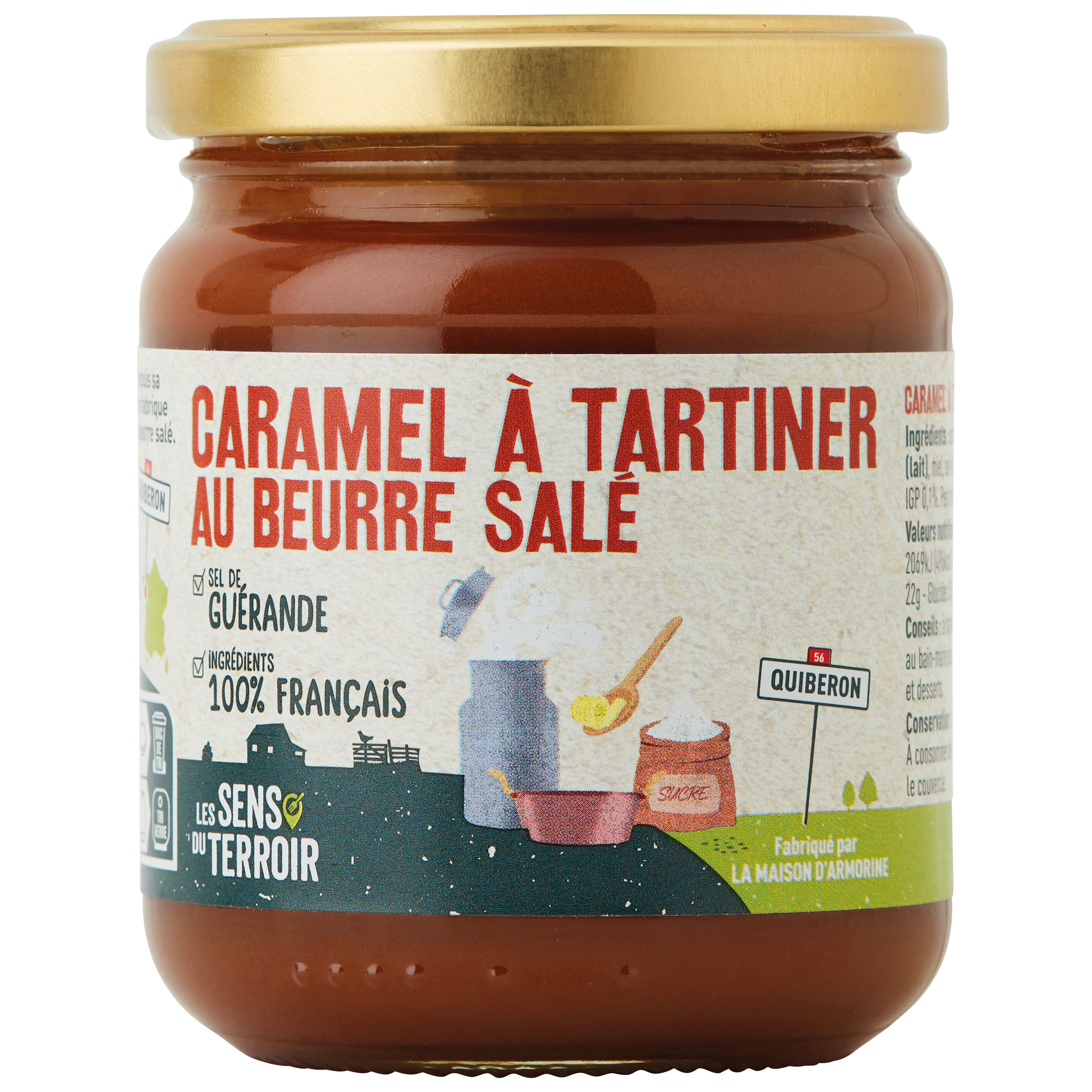 Les Sens du Terroir - Caramel à tartiner au beurre salé 220 g - Les Sens du Terroir