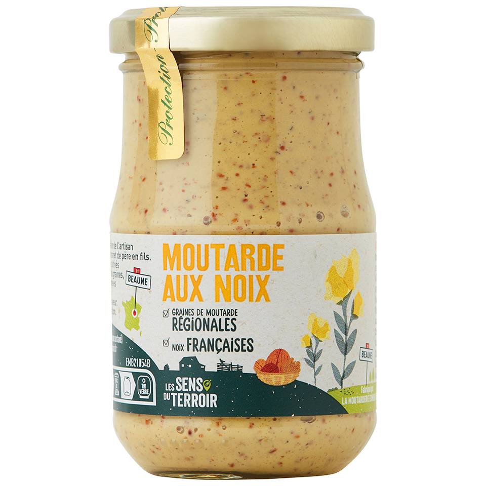Les Sens du Terroir - Moutarde aux noix 210 g - Les Sens du Terroir