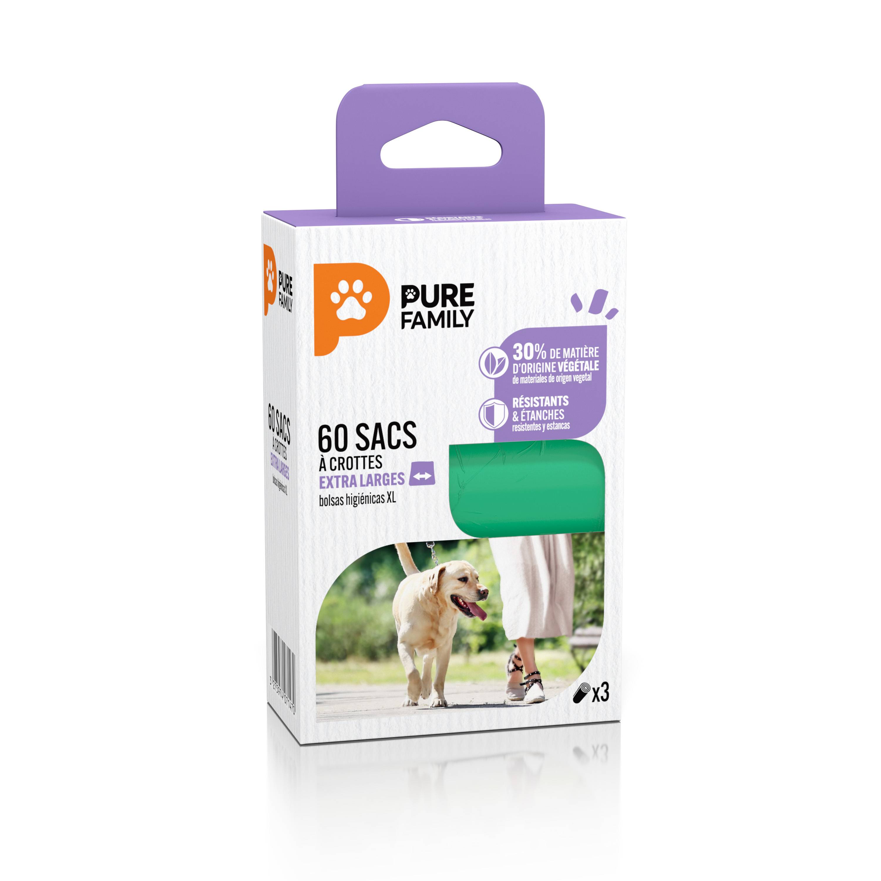 Pure Family - Sac à crottes X60 grand chien - PURE FAMILY - Image 2