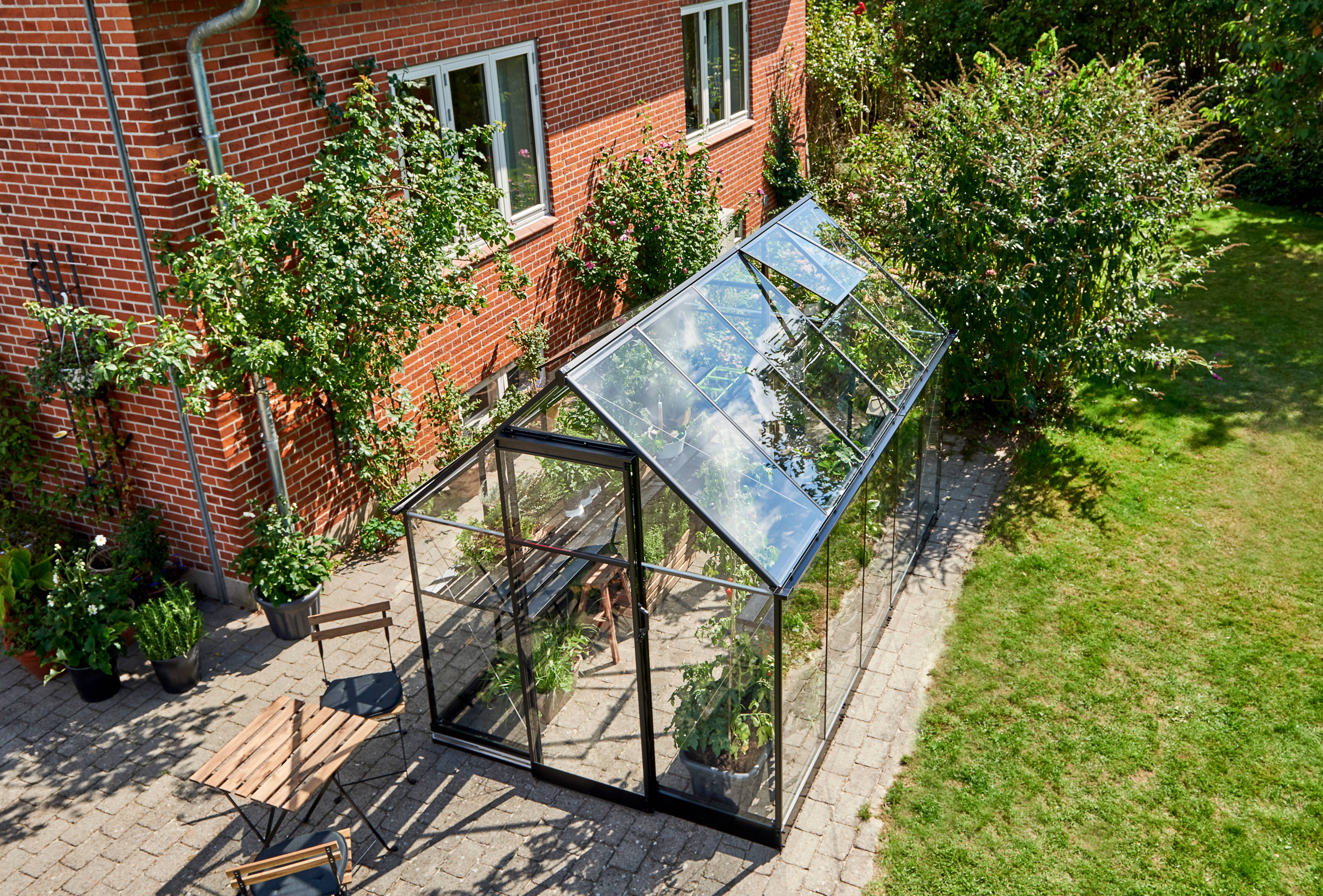 Halls - Serre de jardin verre trempé aluminium noir 5,9 m² Qube 6 - Halls - Image 3