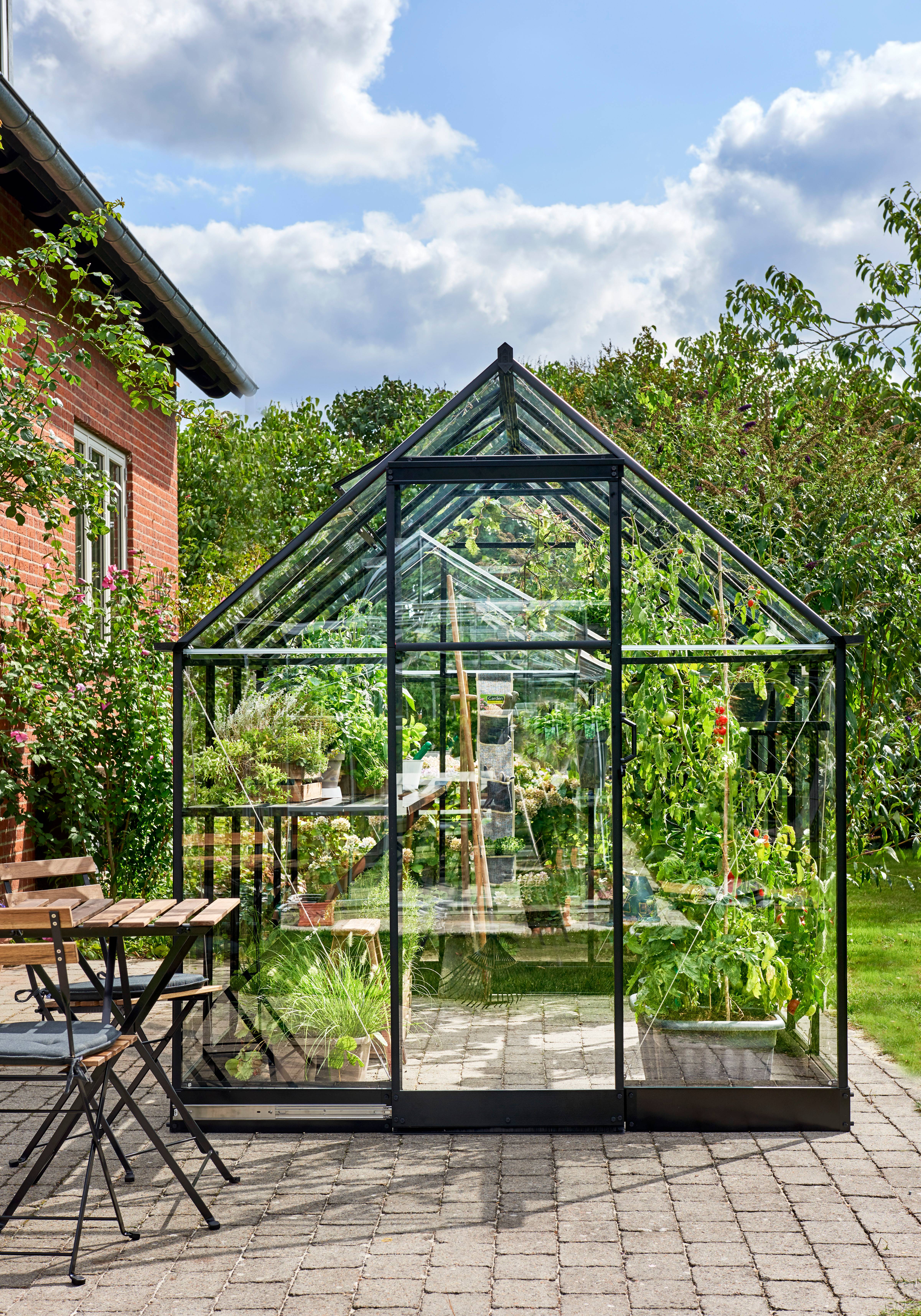 Halls - Serre de jardin verre trempé aluminium noir 5,9 m² Qube 6 - Halls - Image 7