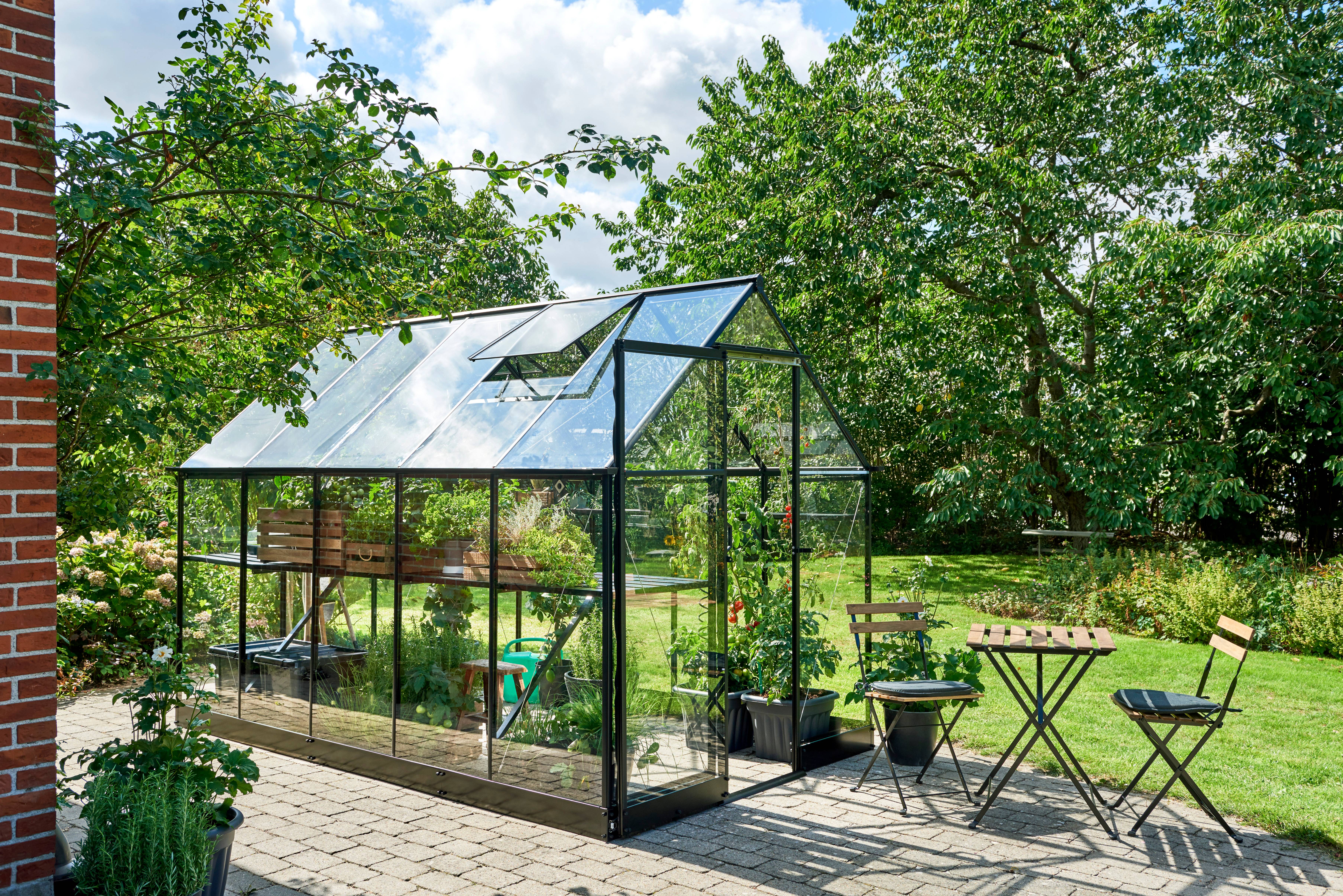 Halls - Serre de jardin verre trempé aluminium noir 5,9 m² Qube 6 - Halls - Image 6